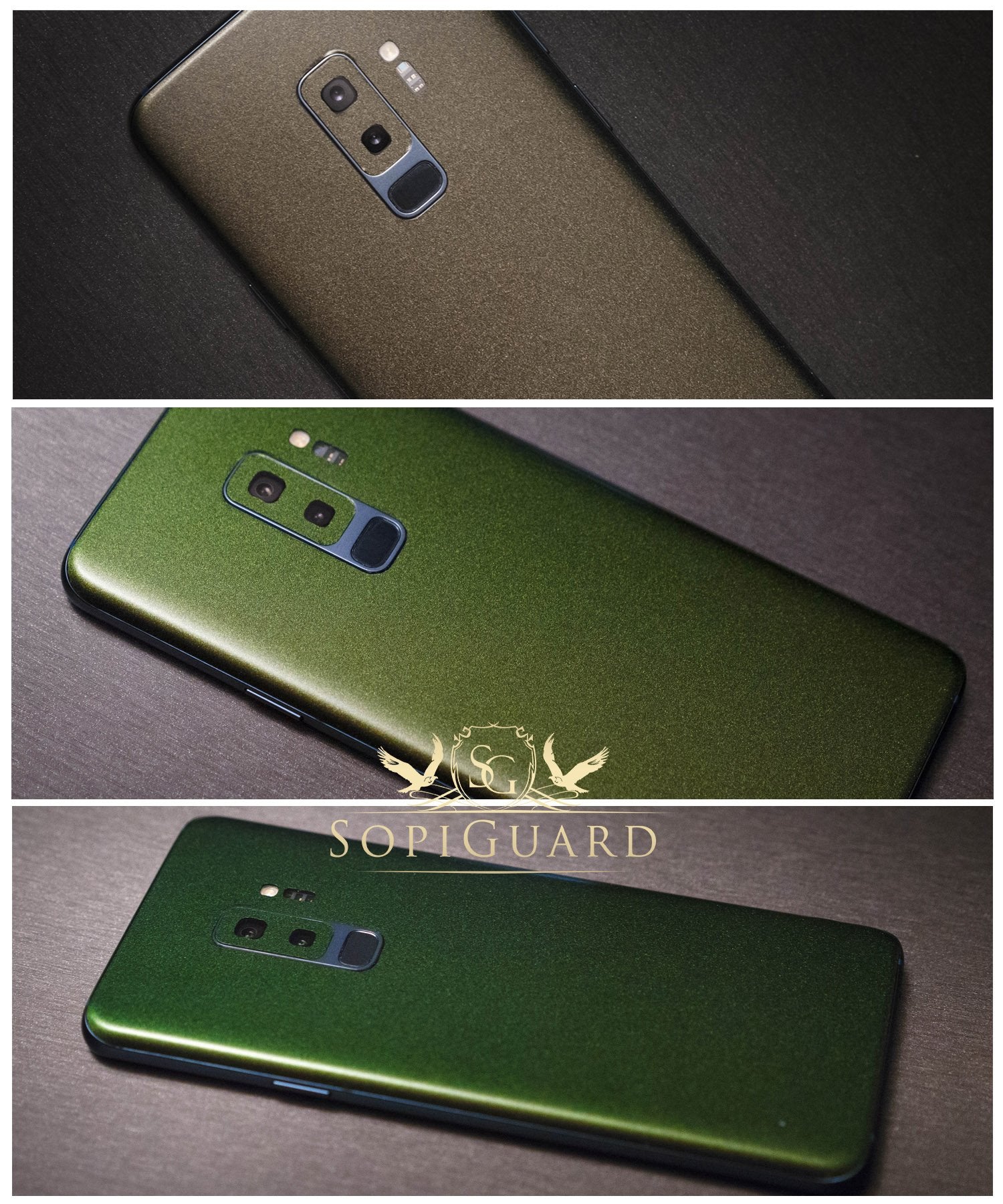 Sopiguard Sticker For Surface Duo Phone Edge To Edge Precision Vinyl Skin Wrap (Gloss Urban Jungle Green/Silver)