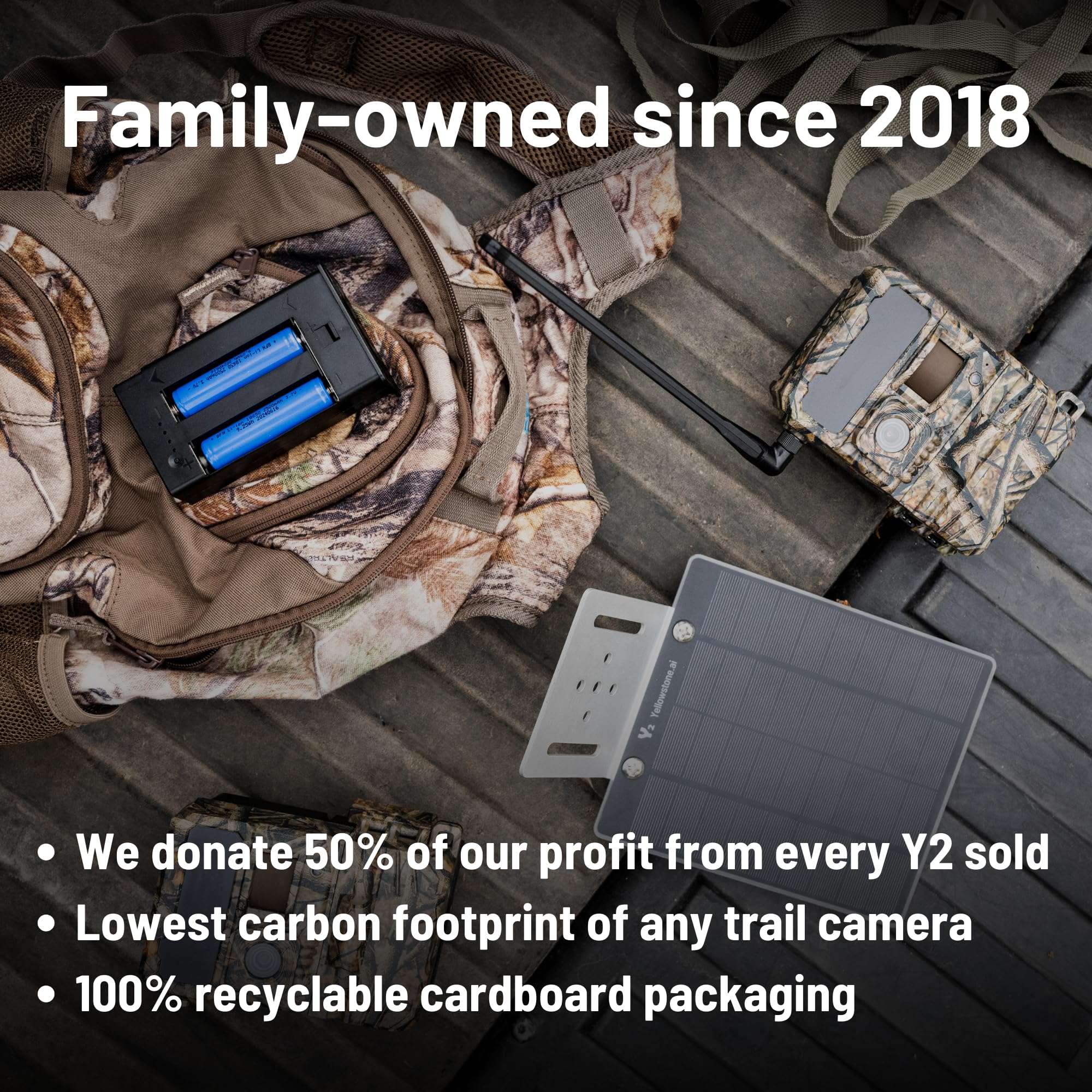 Y2 From Yellowstone.Ai - 4G Lte Cellular Trail Camera With Phone App - Bundle With Solar Panel And Two Battery Packs - Night Vis