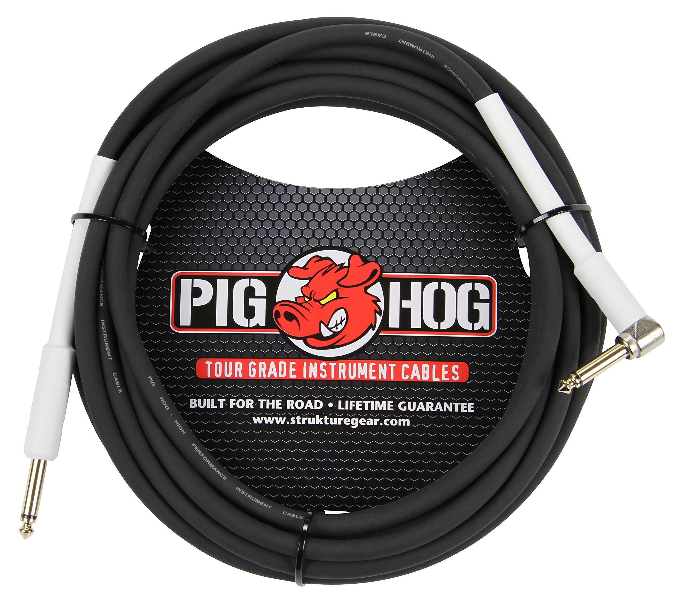 Pig Hog 10-foot 1/4-in - 1/4-in Right Angle 8mm Tour Grade Instrument Cable