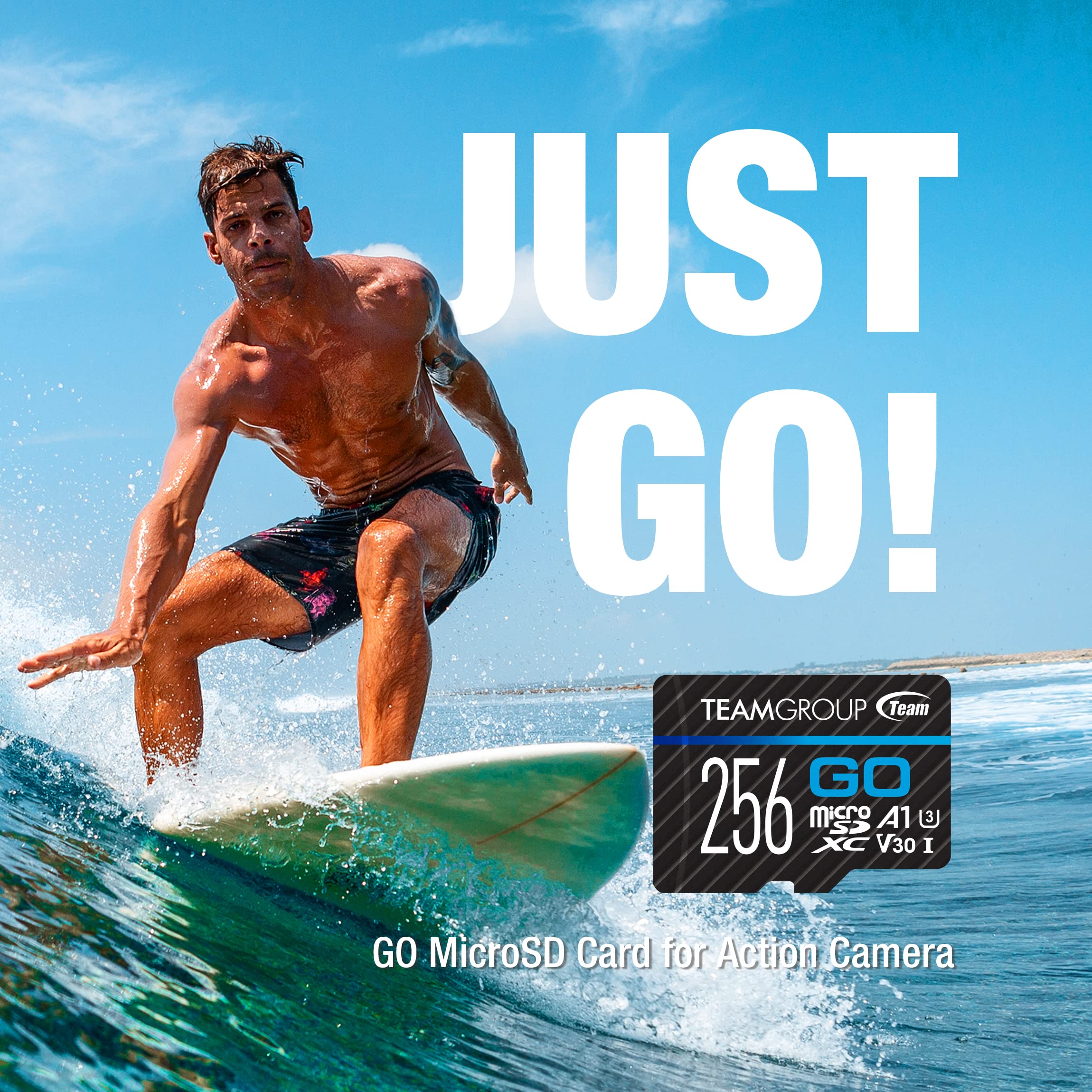 Teamgroup Go Card 128Gb Micro Sdxc Uhs I U3 V30 4K For Gopro & Action Cameras Flash Memory Card With Adapter For Outdoor 4K Shooting Tgusdx128Gu303