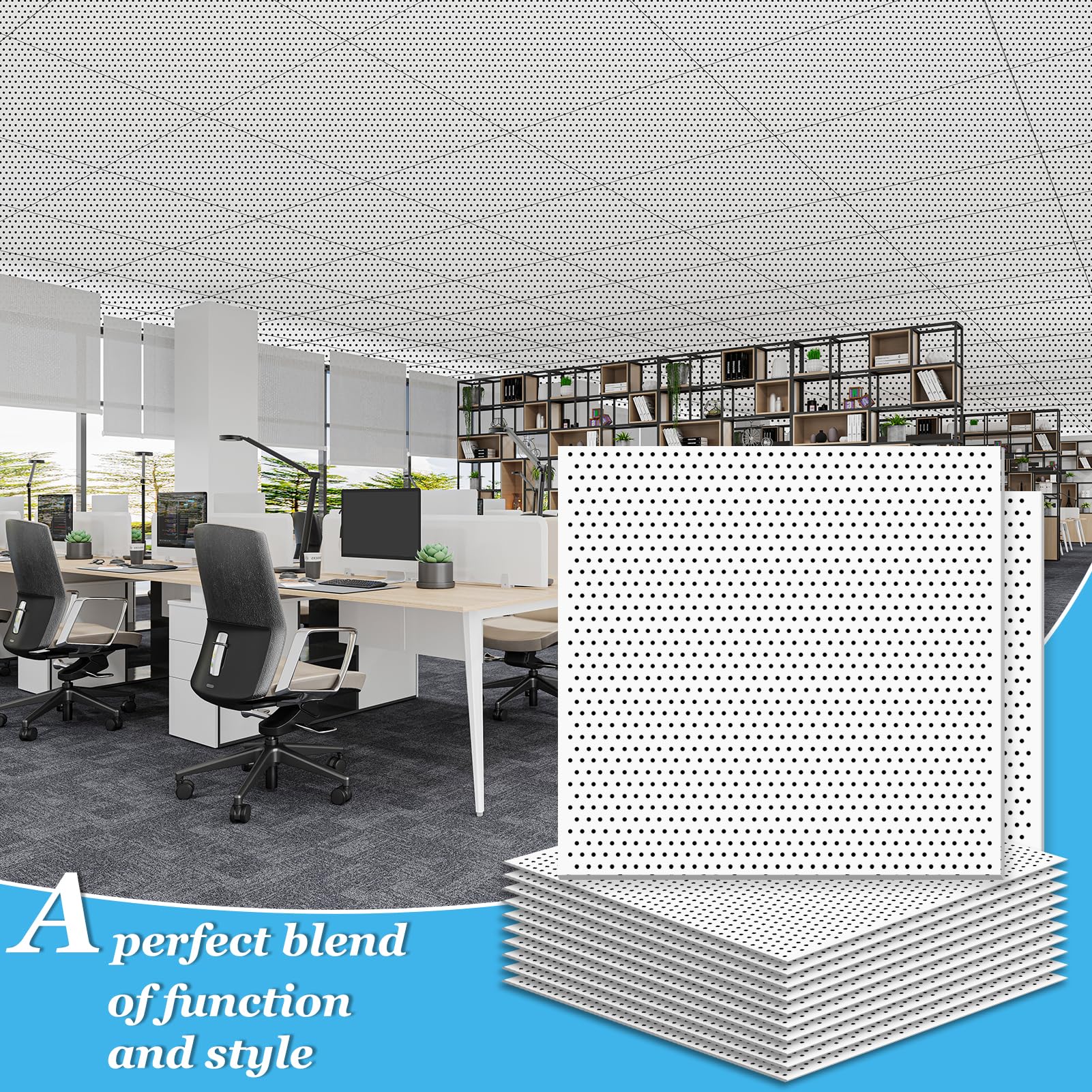 Art3D Acoustic Drop Ceiling Tiles 2X2Ft 12 Pack, Soundproof Panels 24X24 For Wall Coverings, White