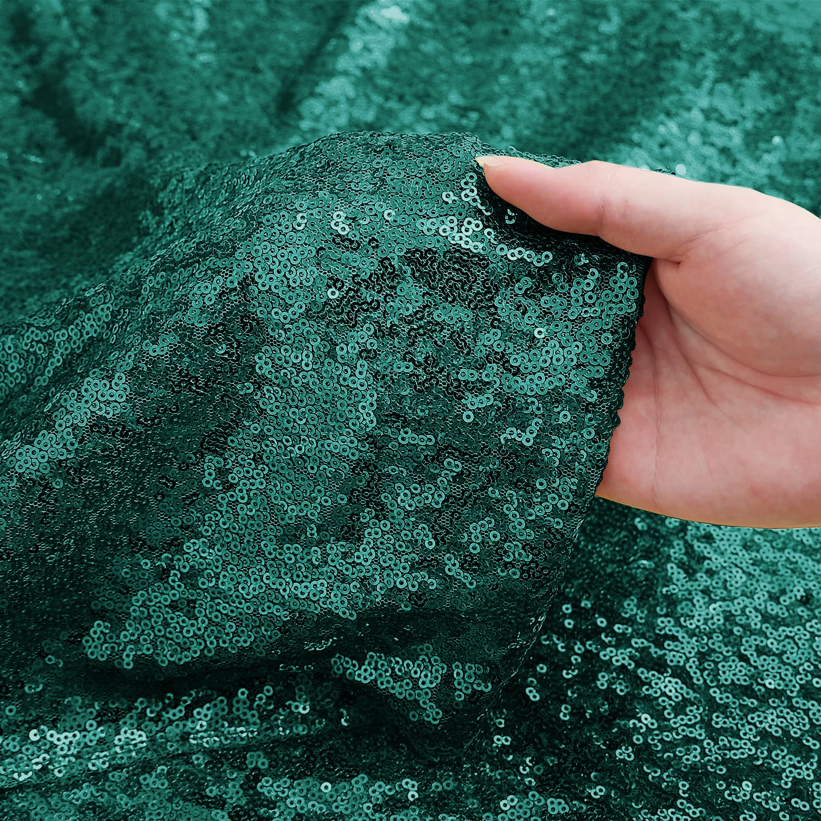 Sugargirl Dark Green Sequin Backdrop Curtain 4 Panels 2Ftx8Ft Glitter Dark Green Background Drapes Sparkle Photography Backdrop