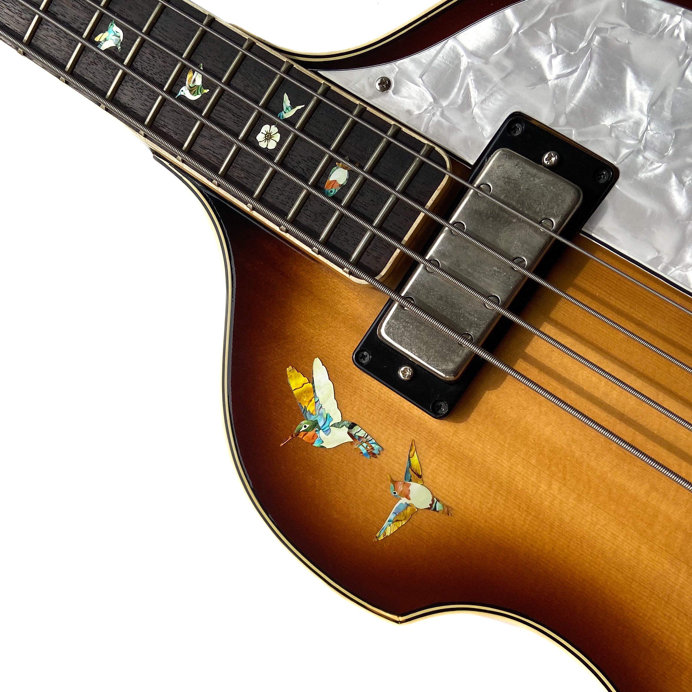 Inlay Sticker Decal For Guitars, Bass & Ukuleles   Dancing Hummingbirds