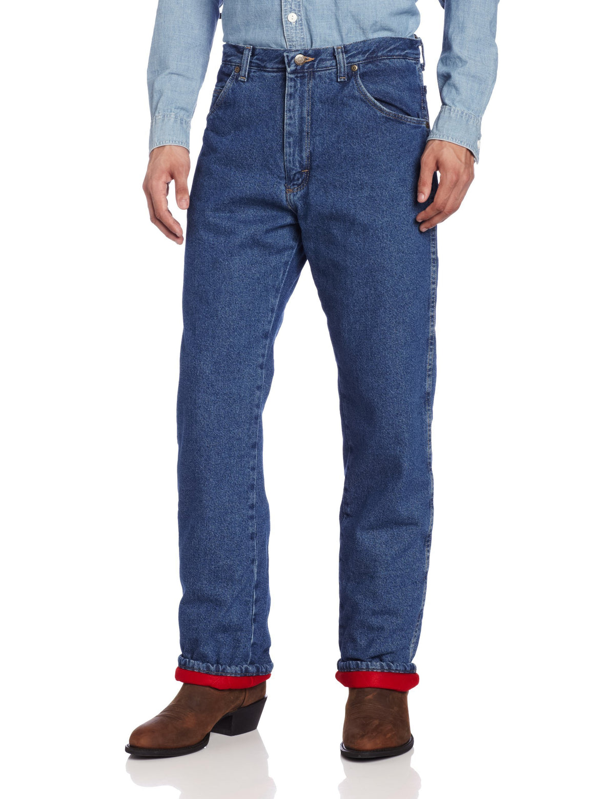 Wrangler Mens Rugged Wear Woodland Thermal Jeans, Stonewashed Denim, 36W X 34L Us