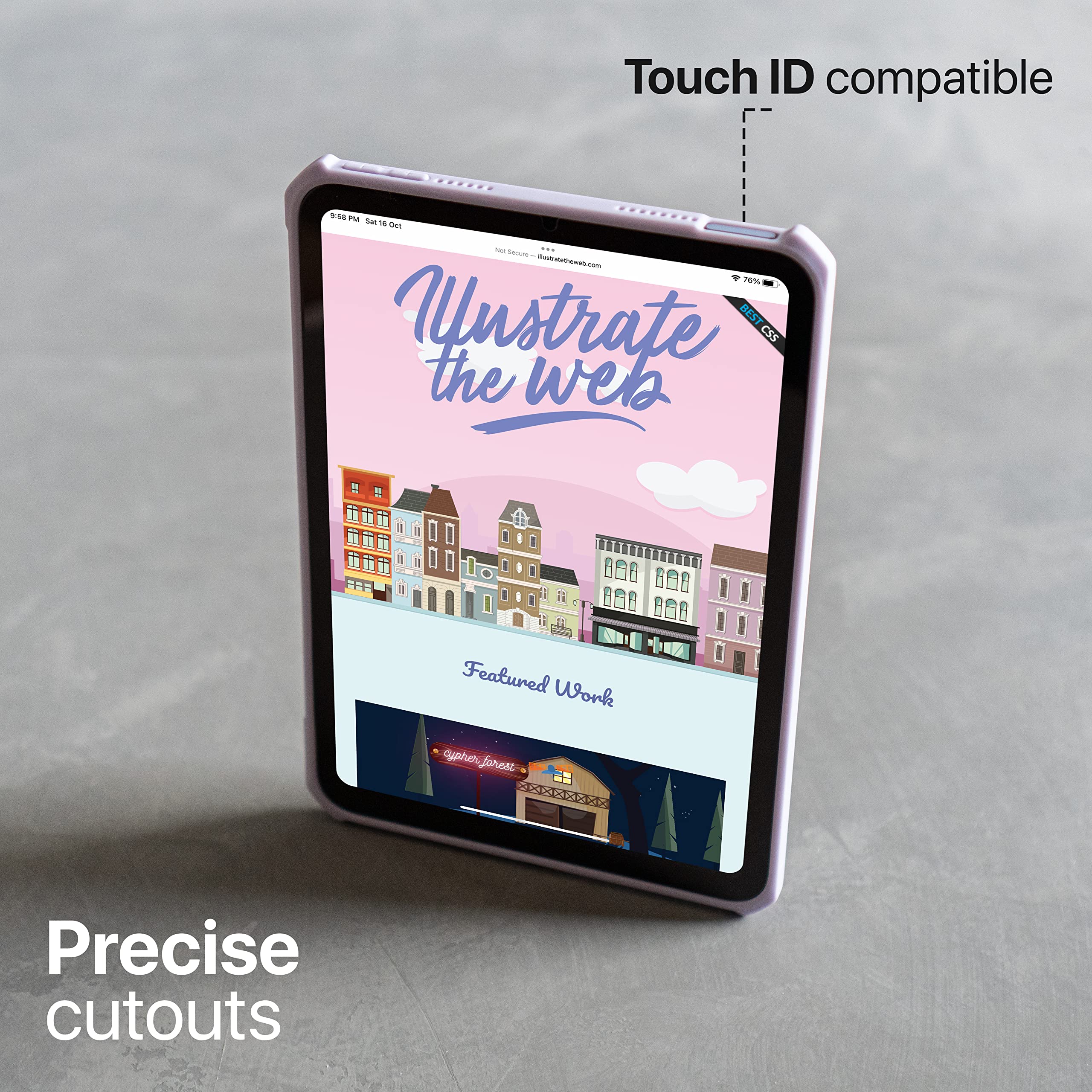 Tineeowl Ipad Mini 6 Ultra Thin 2021 Matte Back Clear Case, Flexible Tpu, Absorbs Shock, Lightweight, Thin (Purple)