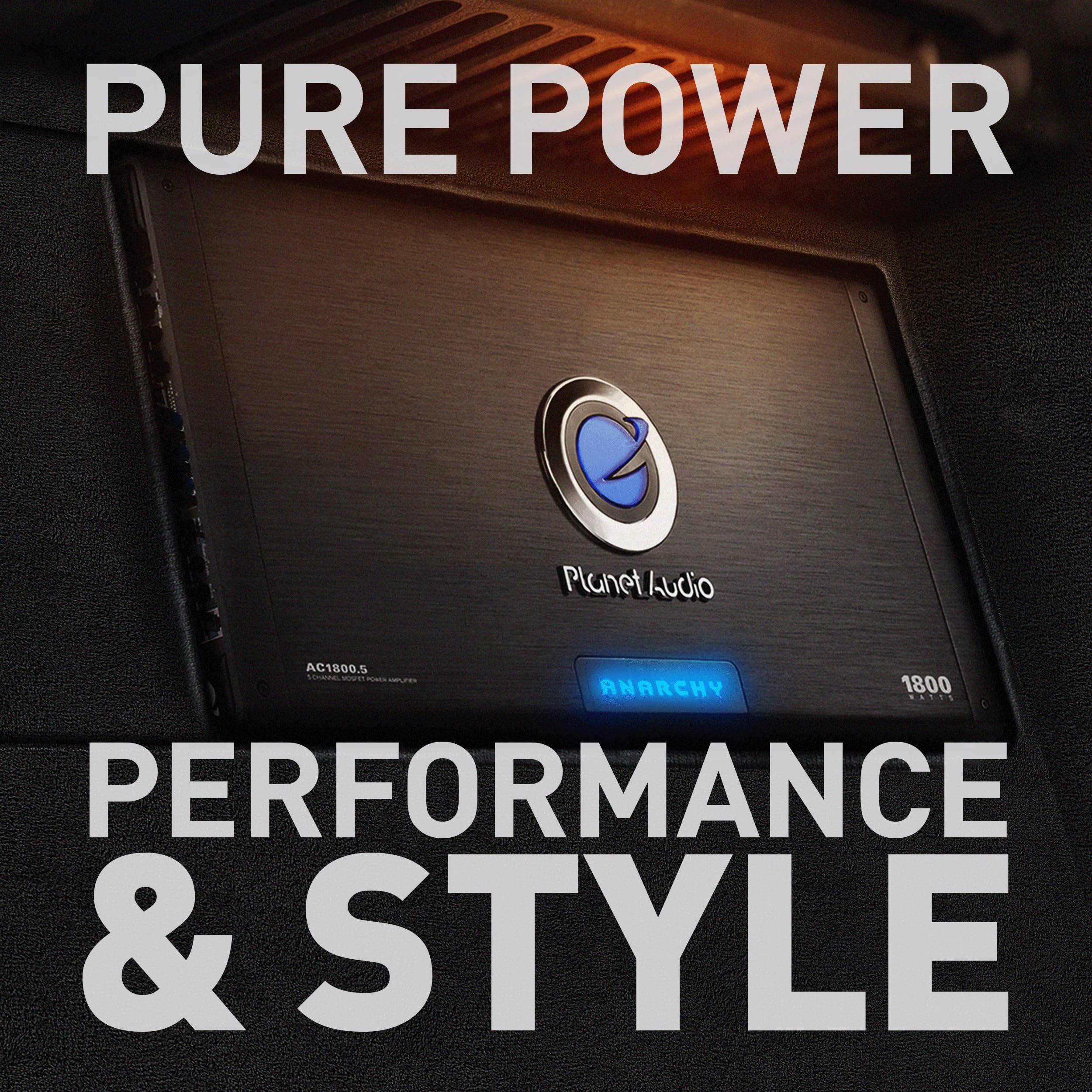 Planet Audio Ac1800.5 5 Channel Car Amplifier   1800 Watts, Full Range, Class A/B, 2 4 Ohm Stable, Mosfet Power Supply, Bridgeab