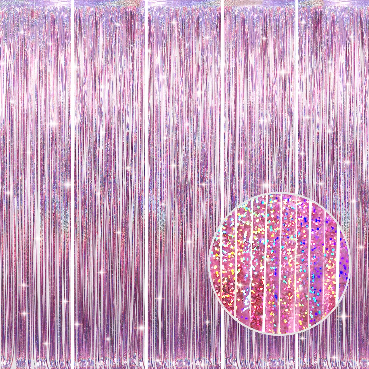 Goer 3.2 Ft X 8.2 Ft Metallic Tinsel Foil Fringe Curtains Party Photo Backdrop Party Streamers For Birthday,Graduation,New Year