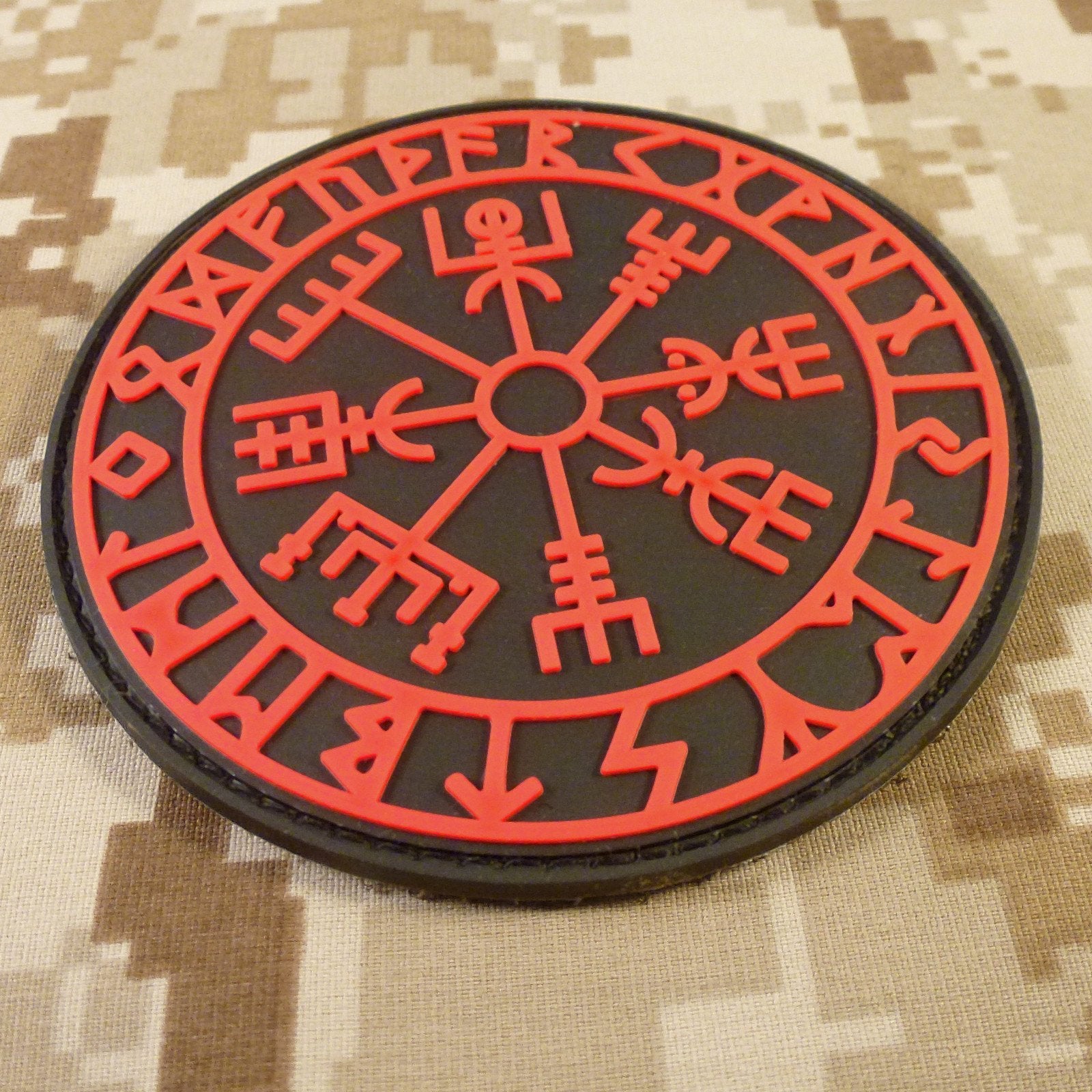 Vegvisir Viking Compass Norse Rune Morale Tactical Pvc Rubber Fastener Patch