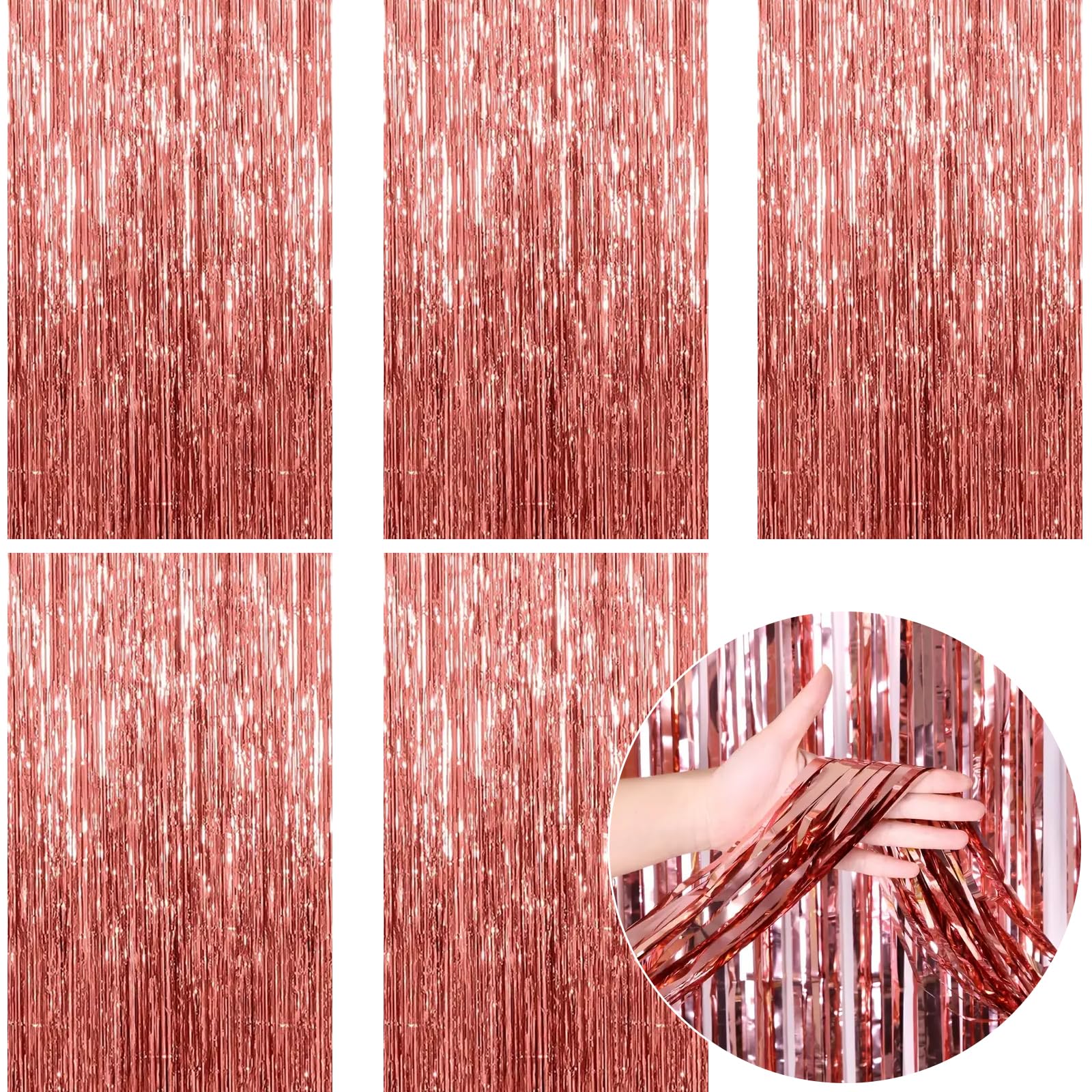 Rose Gold Backdrop Birthday Decorations Sinbee Foil Tinsel Curtain Backdrop Bachelorette Party Decorations Birthday Decorations