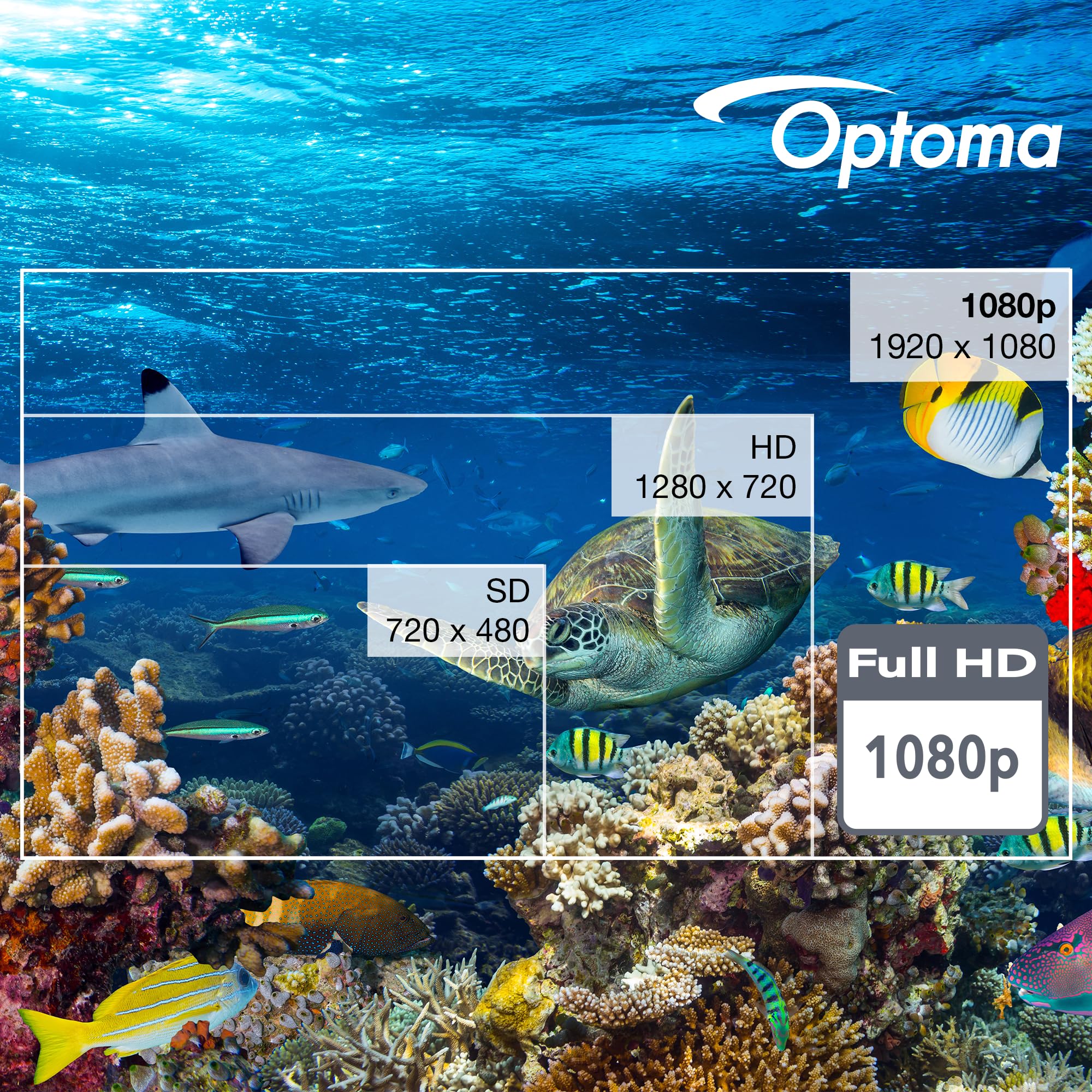 Optoma Hd30Lv Compact Gaming And Home Theater Projector, 1080P With 4K Hdr Input, High Bright 4,500 Lumens For Day And Night Use