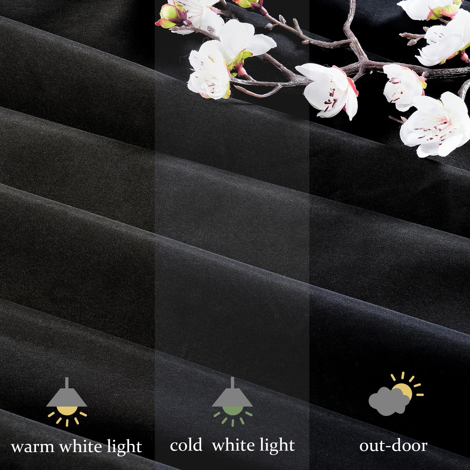 Mokohouse 10Ft X 8Ft Black Backdrop Curtains Black Drape For Backdrop Halloween Thick Solid Fabric Cloth Backdrop 2 Panels 5Ft X