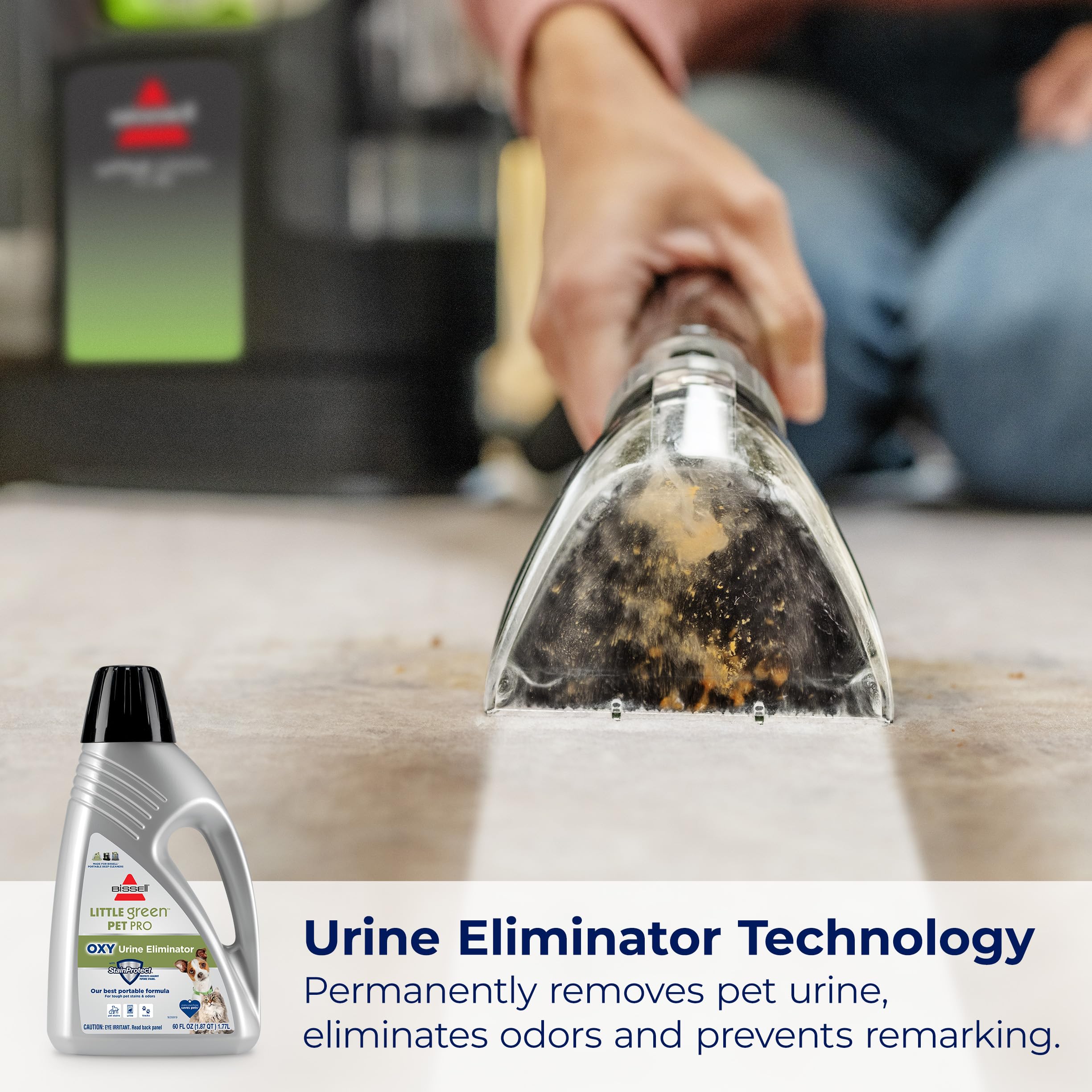 Bissell Little Green Pet Pro Oxy Formula For Portable Carpet Cleaners Spot & Stain, 60 Oz, 2034F