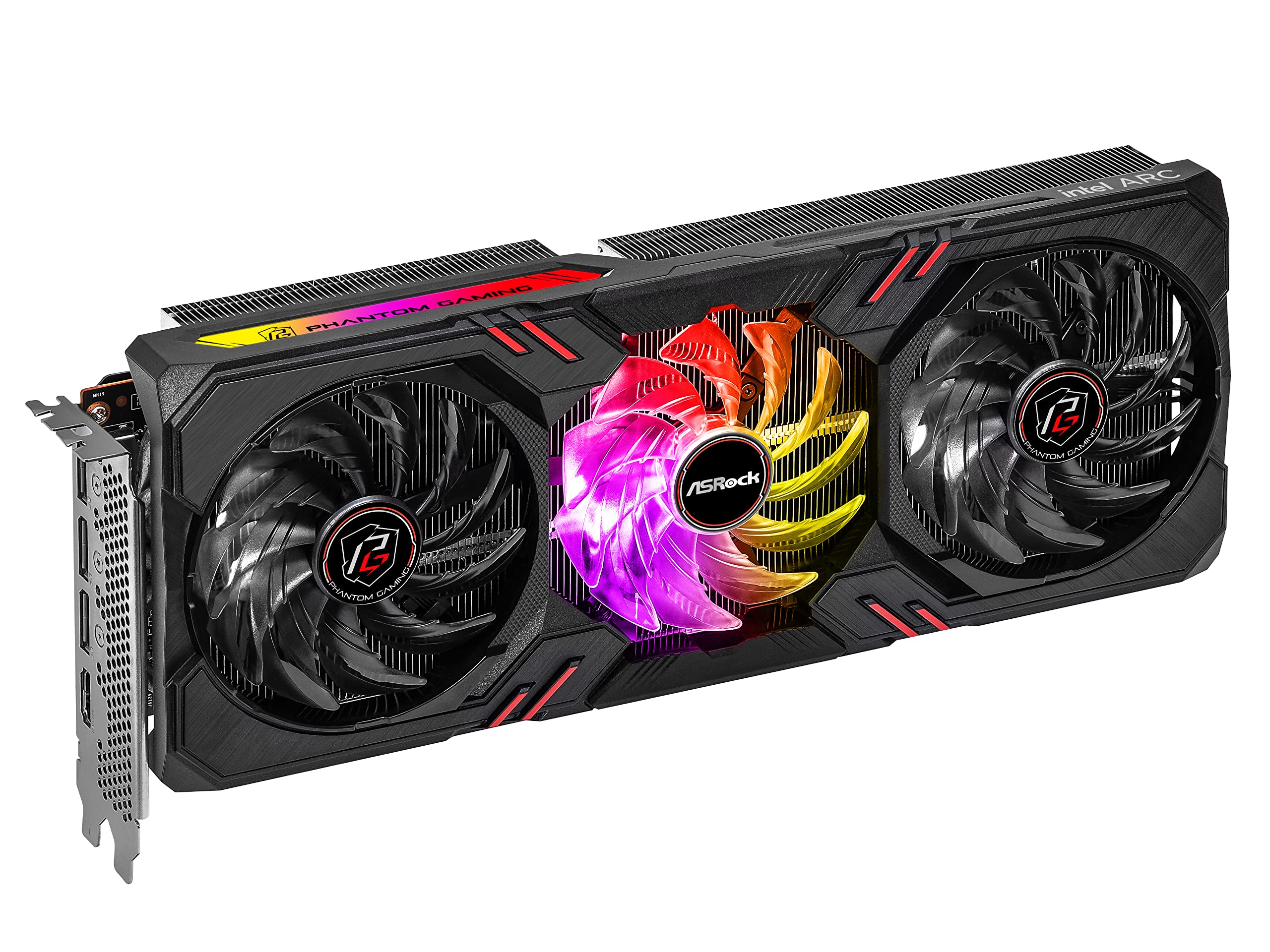 Asrock Intel Arc A770 Graphics Phantom Gaming 16G Oc 2200 Mhz 17.5 Gbps 256 Bit Gddr6 7680X4320 Displayport Hdmi 0Db Silent Cooling Video Card