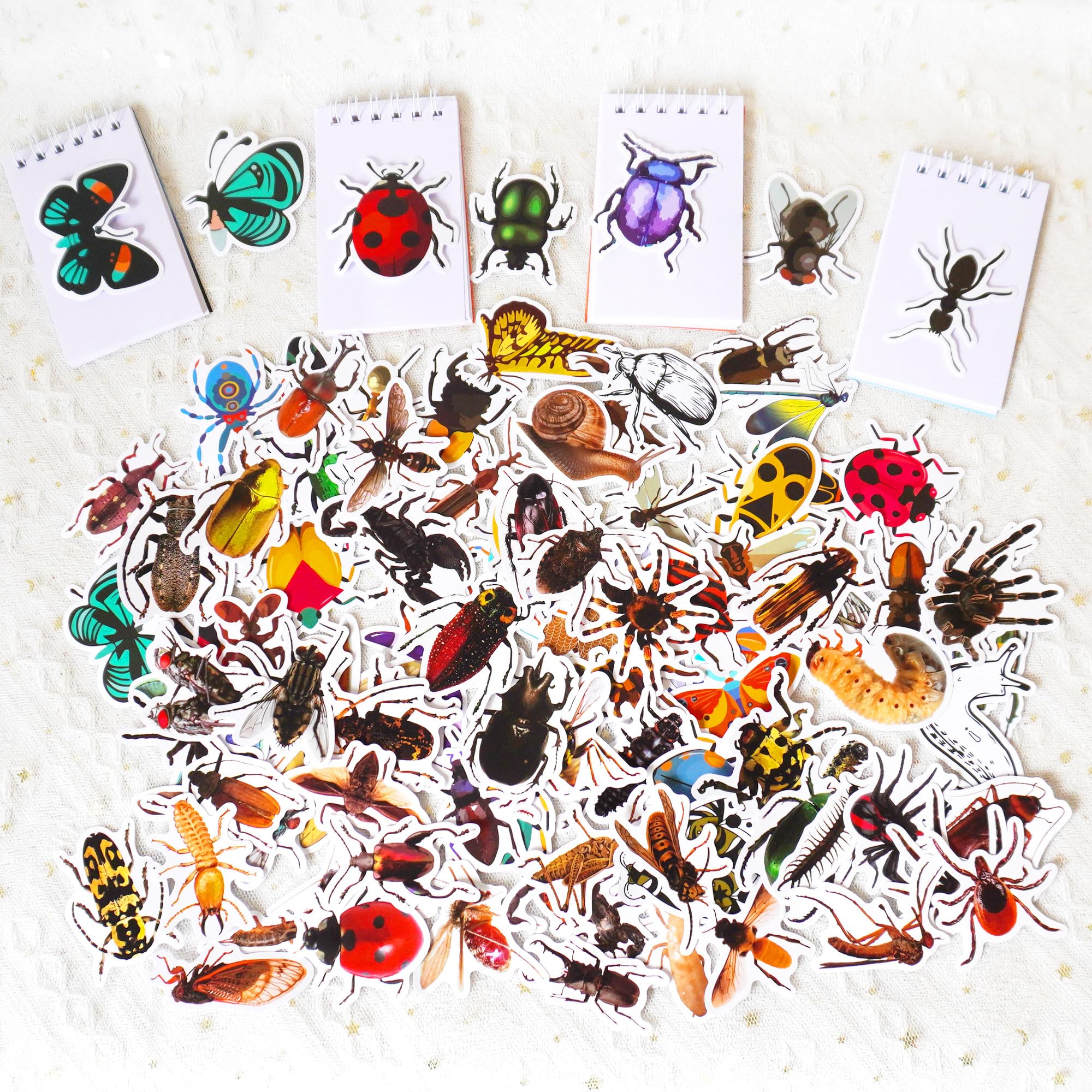 100 Pcs Insect Stickers Cartoon Bug Stickers For Laptop Water Bottle Computer Refrigerator Luggage Phone Case Bicycle Teens (Ins