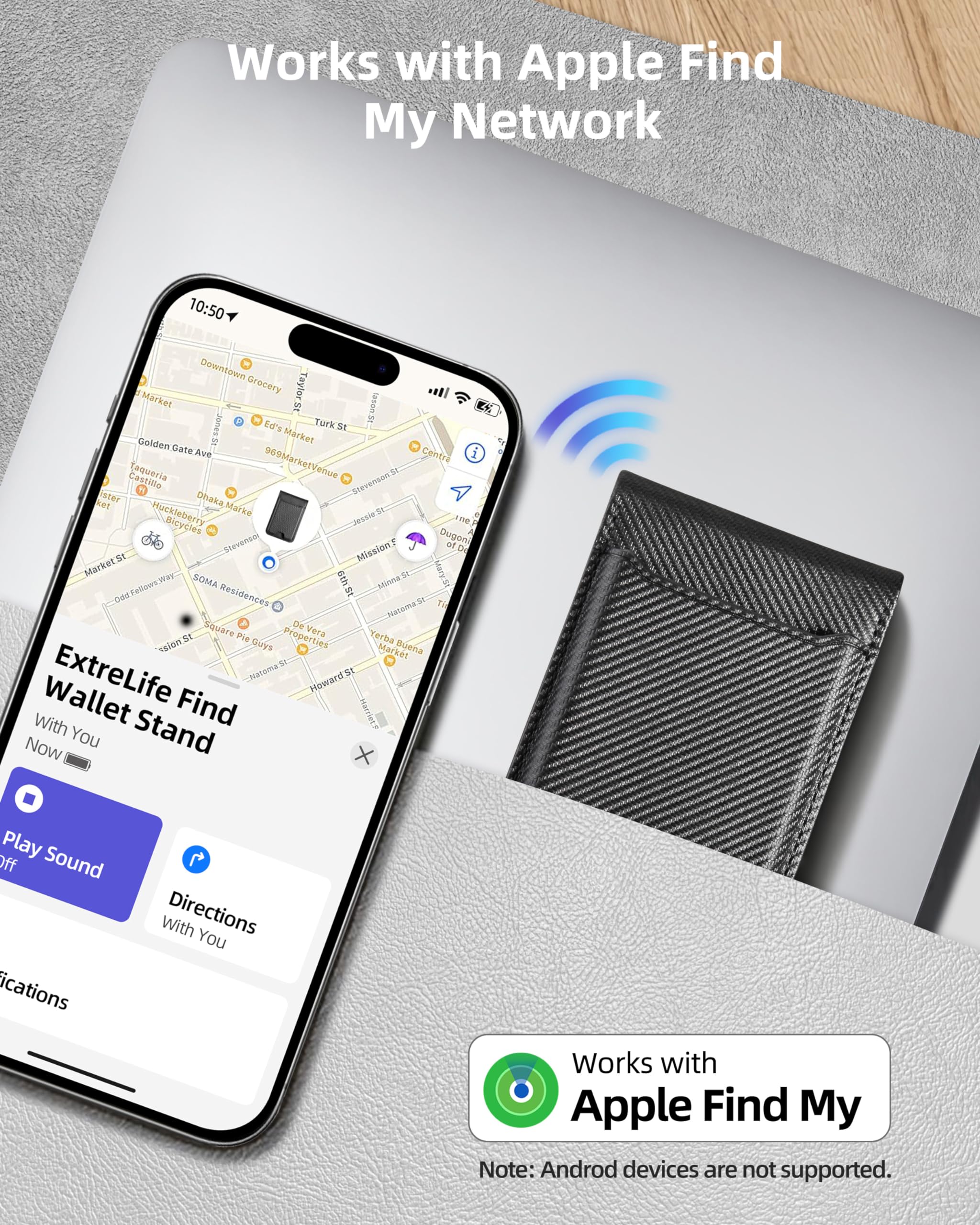 For Magsafe Wallet, Works With Apple Find My, Magnetic Wallet For Iphone 16/15/14/13/12, For Iphone Wallet With Adjustable Stand