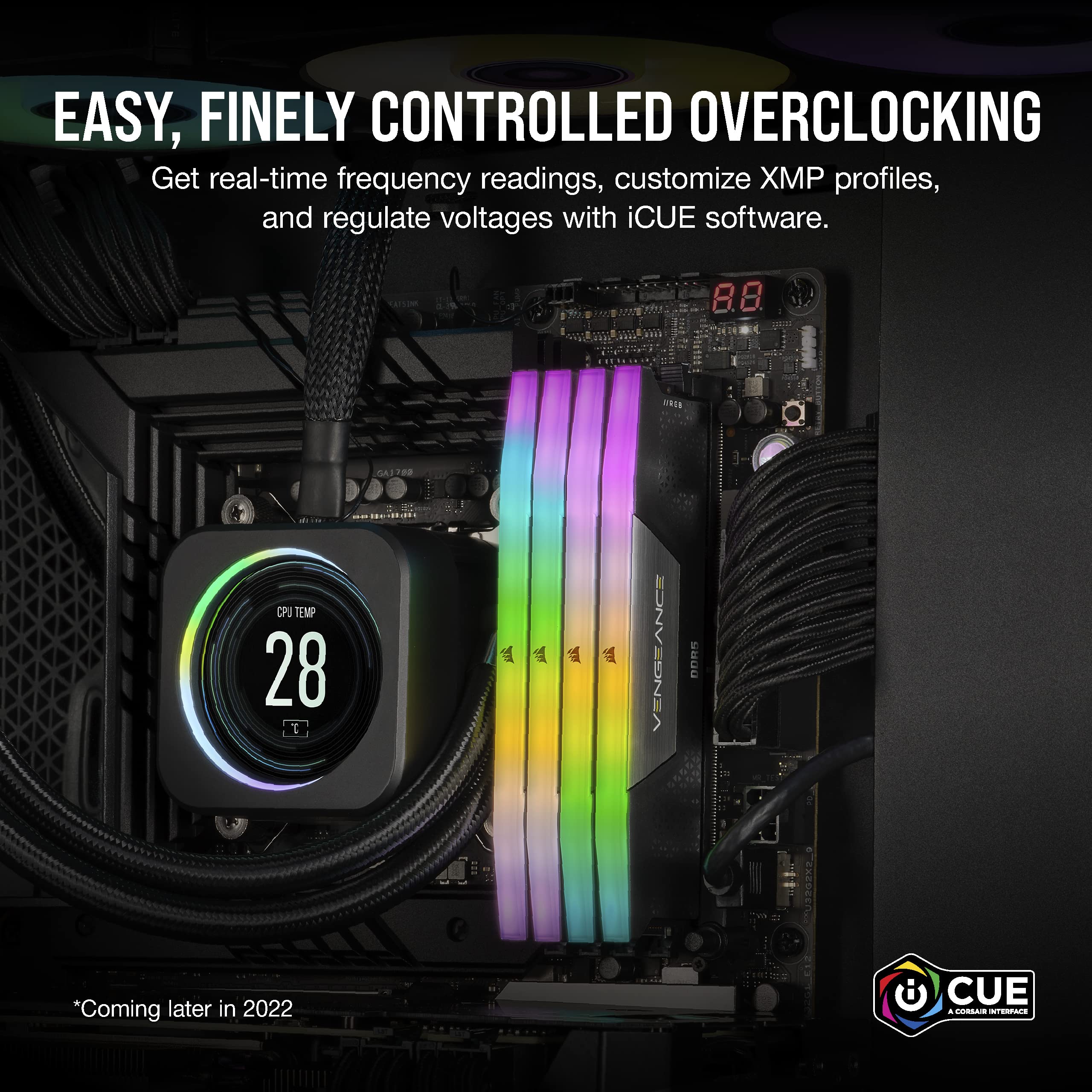 Corsair Vengeance Rgb Ddr5 Ram 64Gb (4X16Gb) 6400Mhz Cl32 Intel Xmp Icue Compatible Computer Memory - Black (Cmh64Gx5M4B6400C32)