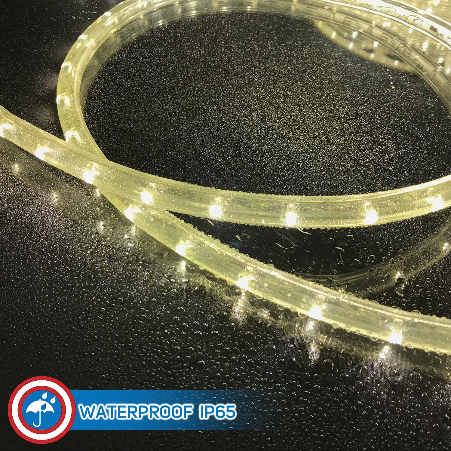 Russell Decor Led Rope Lights Christmas Decoration Lights Plug With 4 Level Dimmable Controller And Clips Included 200 Ft (Warm