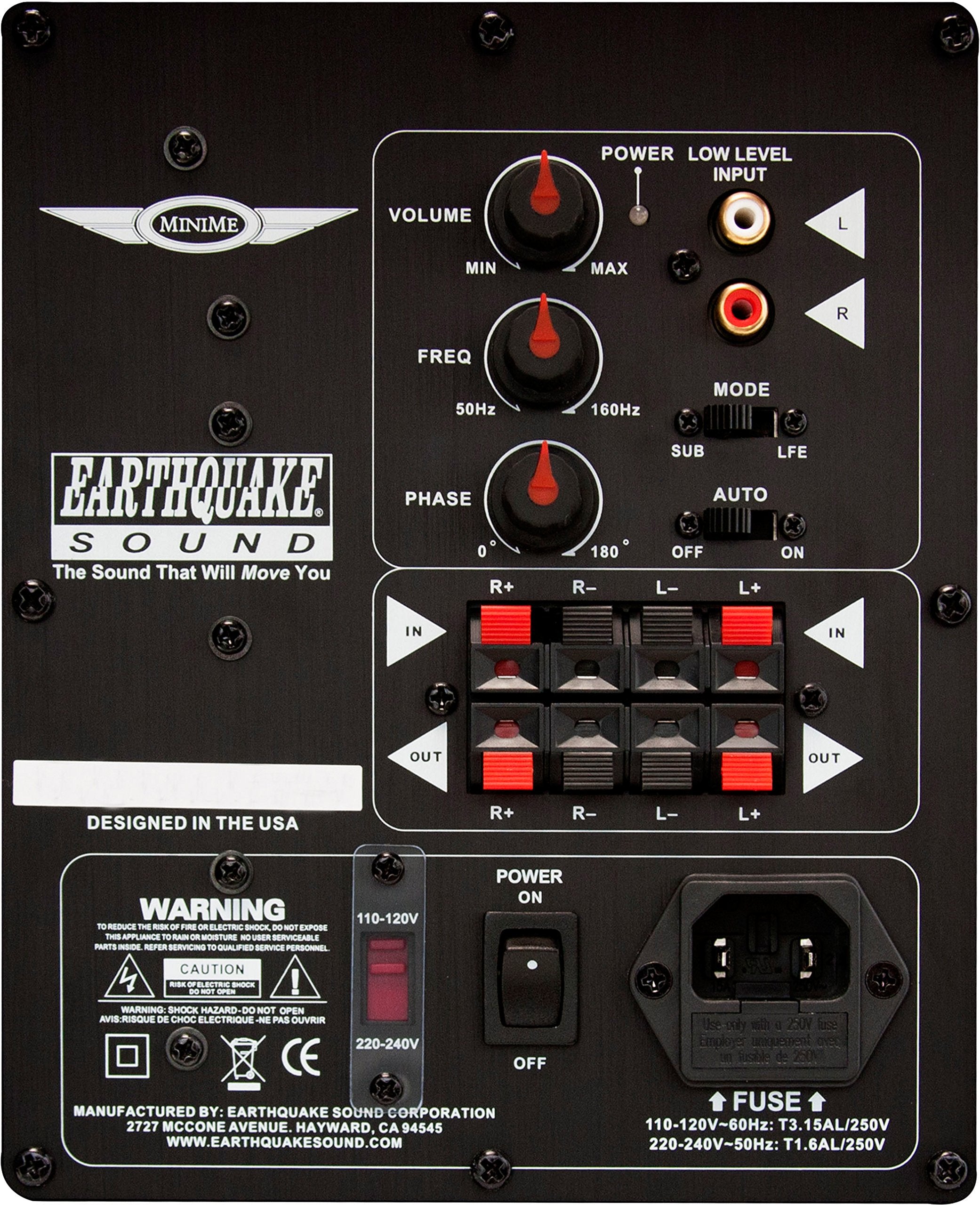 Earthquake Sound Minime Ff8_V2 8-Inch Front Firing Powered Mini Subwoofer,Black