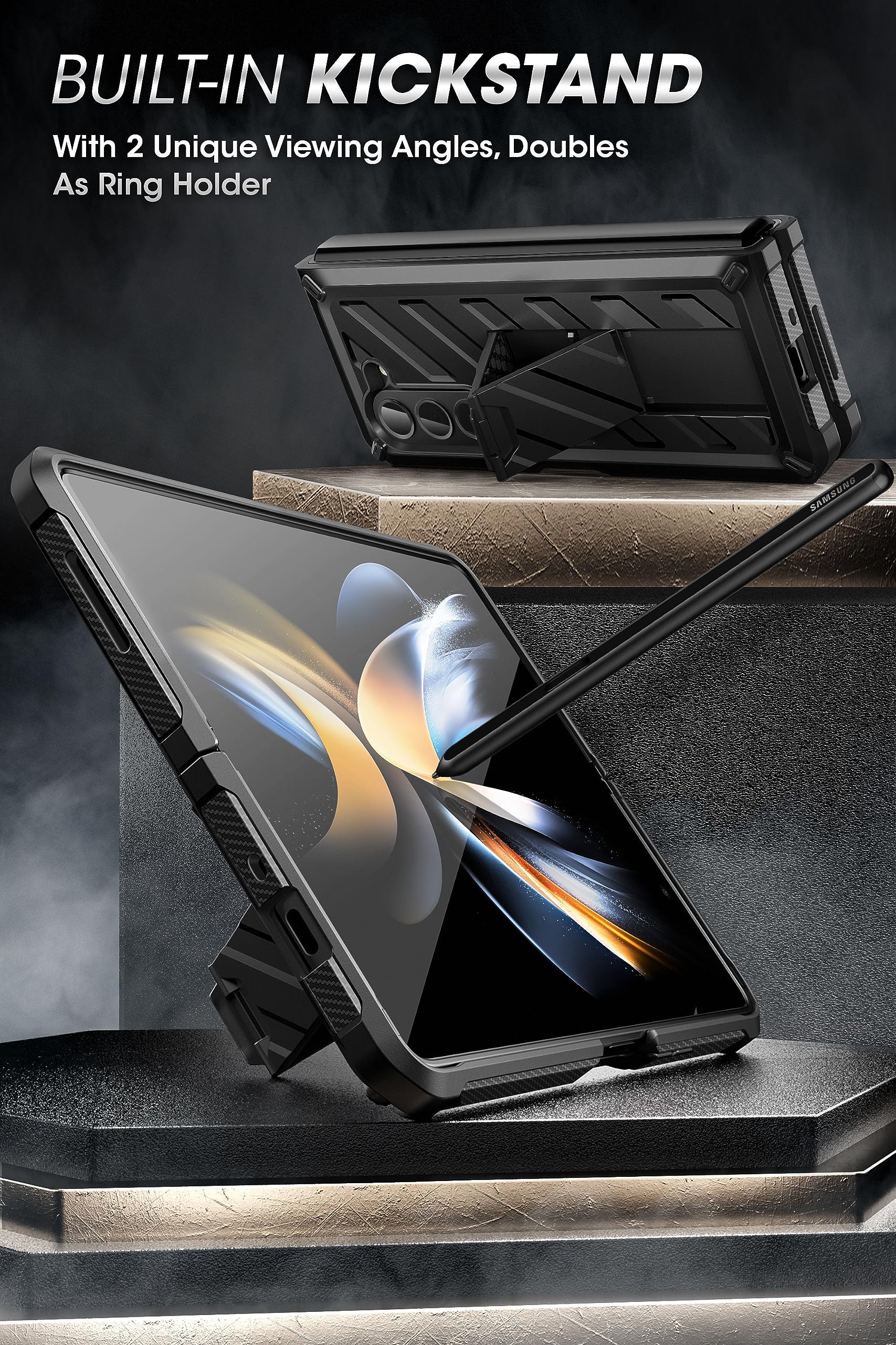 Supcase For Galaxy Z Fold 5 Case (Unicorn Beetle), [Belt Clip With S Pen Holder] [Built-In Screen Protector & Stand] Heavy Duty