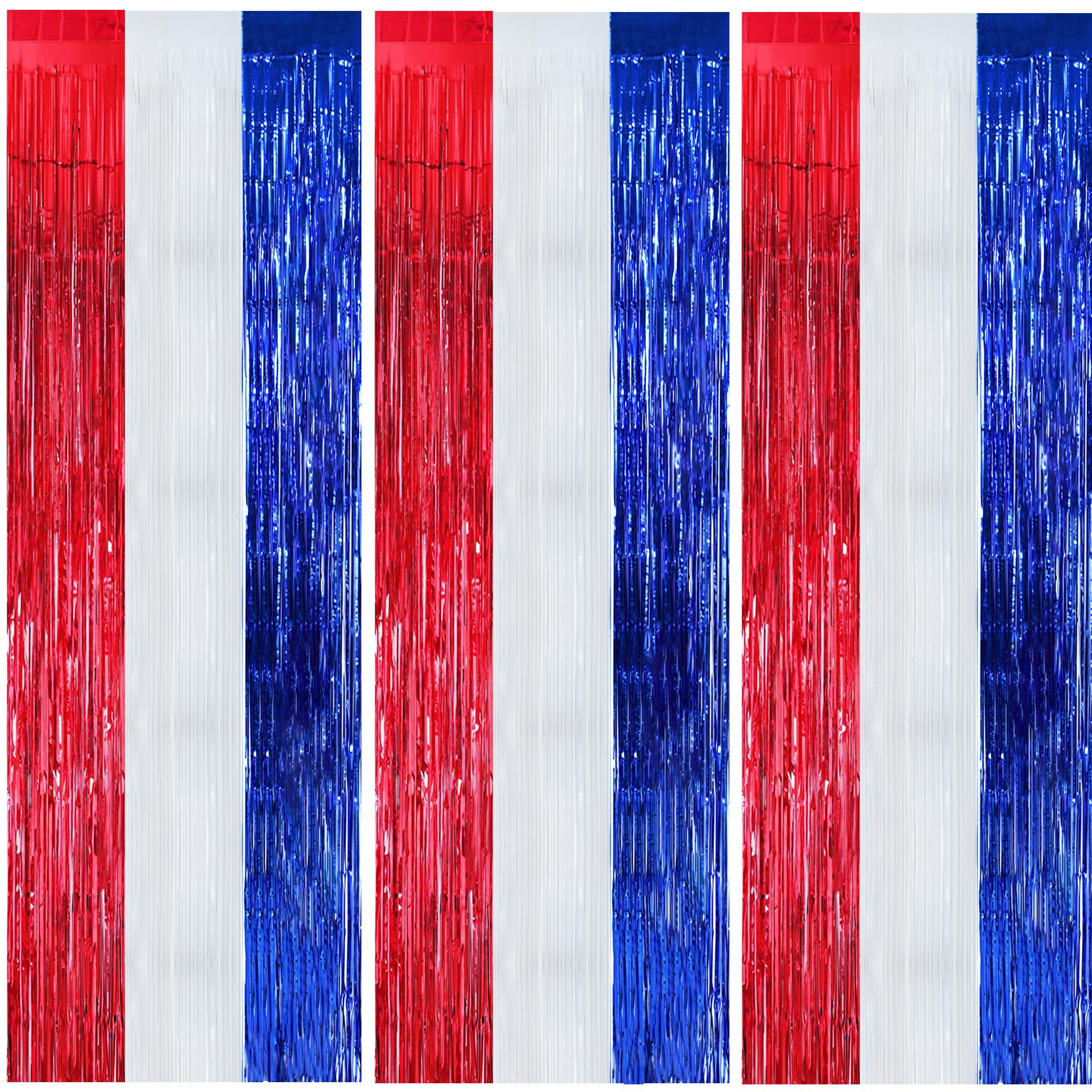 Beishida 3 Pcs Red Blue White Door Streamers Curtain July 4Th Party Streamers Backdrop 4Th Of July Party Wall Background For Par