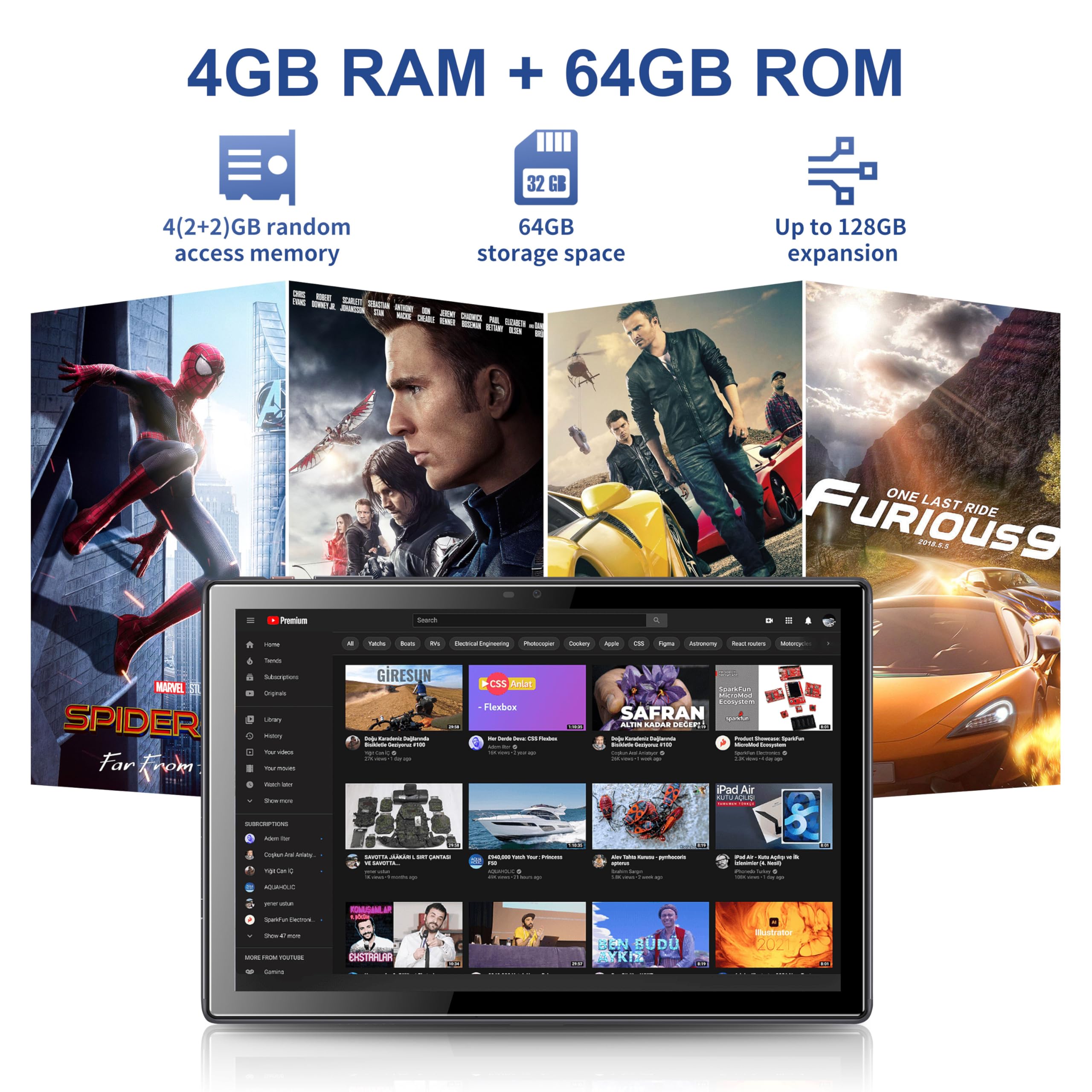 Byybuo Android 13 Tablet,10.1 Inch Tablet With Case,4Gb Ram 64Gb Rom Quad Core Processor 5000Mah Battery, 1280X800 Ips Fhd Touch