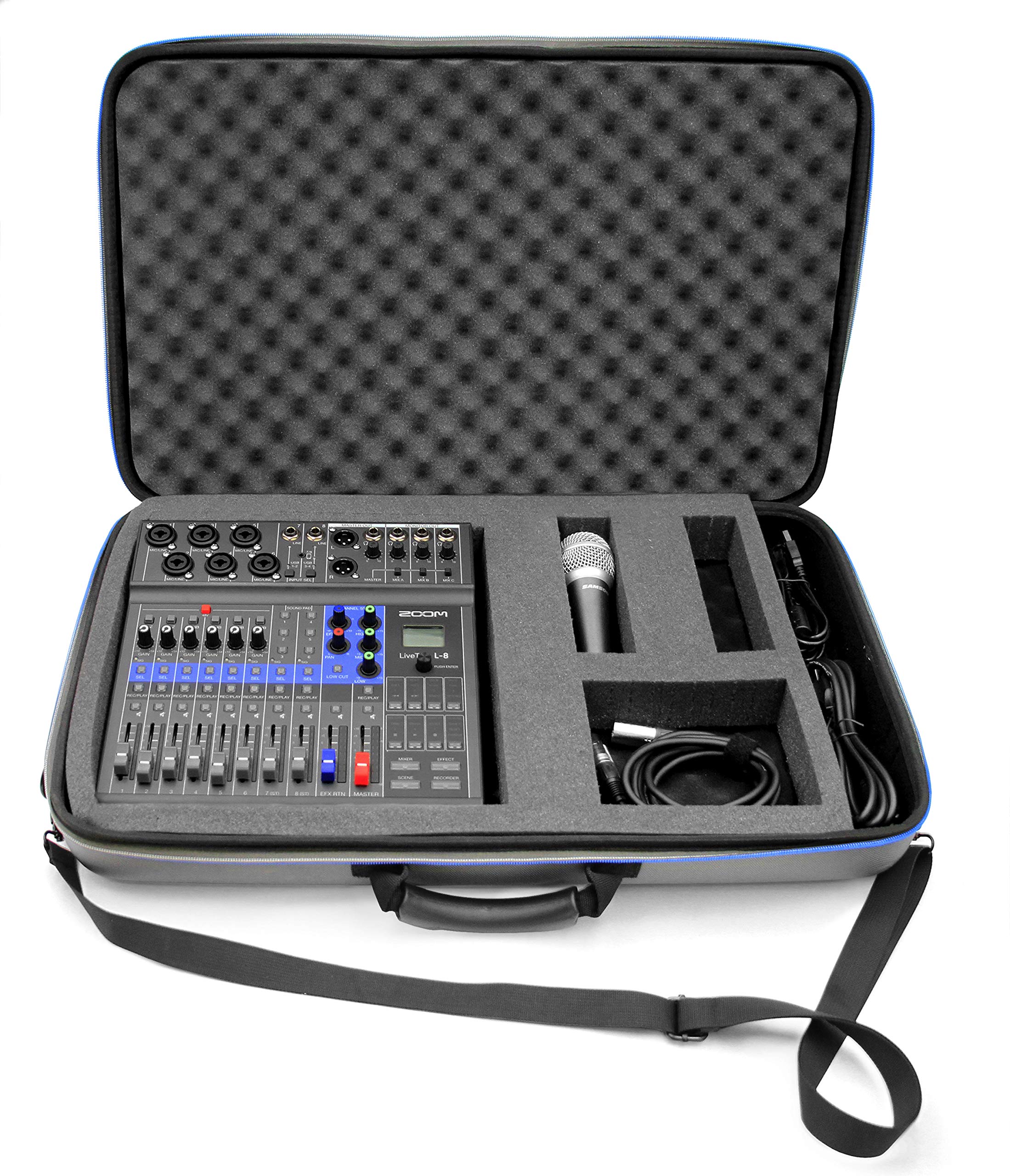 Casematix Audio Mixer Bag Case Fits 19 X 12.5 X 3 Controller Interfaces, Microphones, Xlr Cables For Behringer, Yamaha, Mackie M