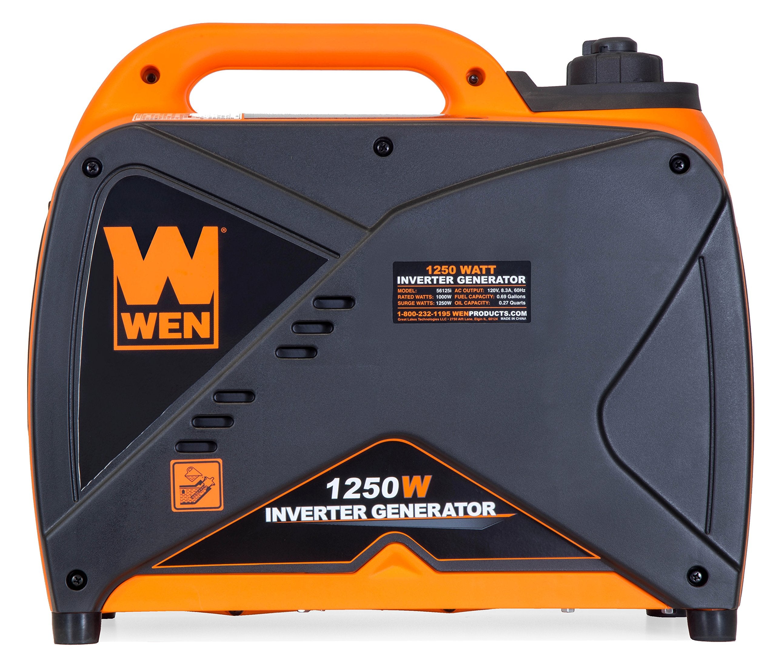 Wen 56125I Super Quiet 1250-Watt Portable Inverter Generator, Carb Compliant