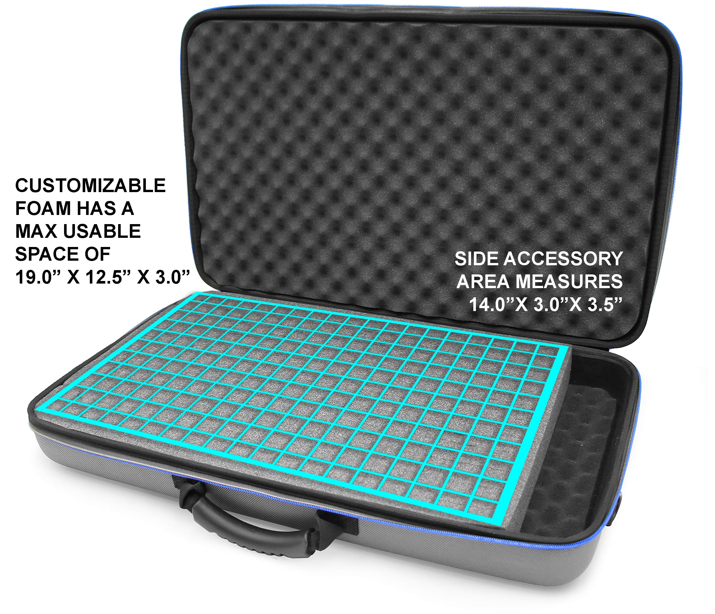 Casematix Audio Mixer Bag Case Fits 19 X 12.5 X 3 Controller Interfaces, Microphones, Xlr Cables For Behringer, Yamaha, Mackie M