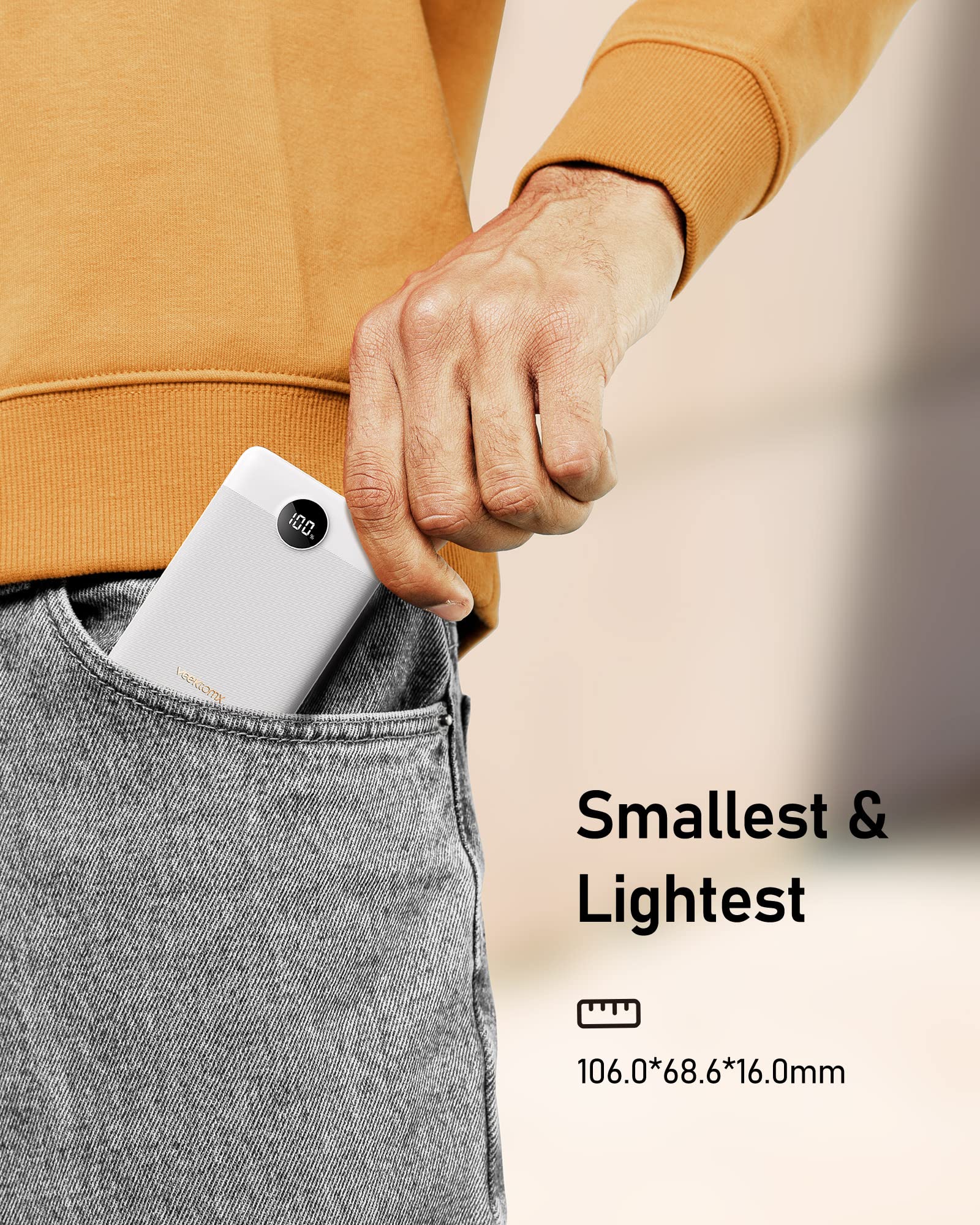 Veektomx Mini Power Bank 10000Mah, 22.5W Fast Charging Small Portable Charger With Pd 3.0 & Qc 3.0,Usb C Slim Compact Iphone Cha