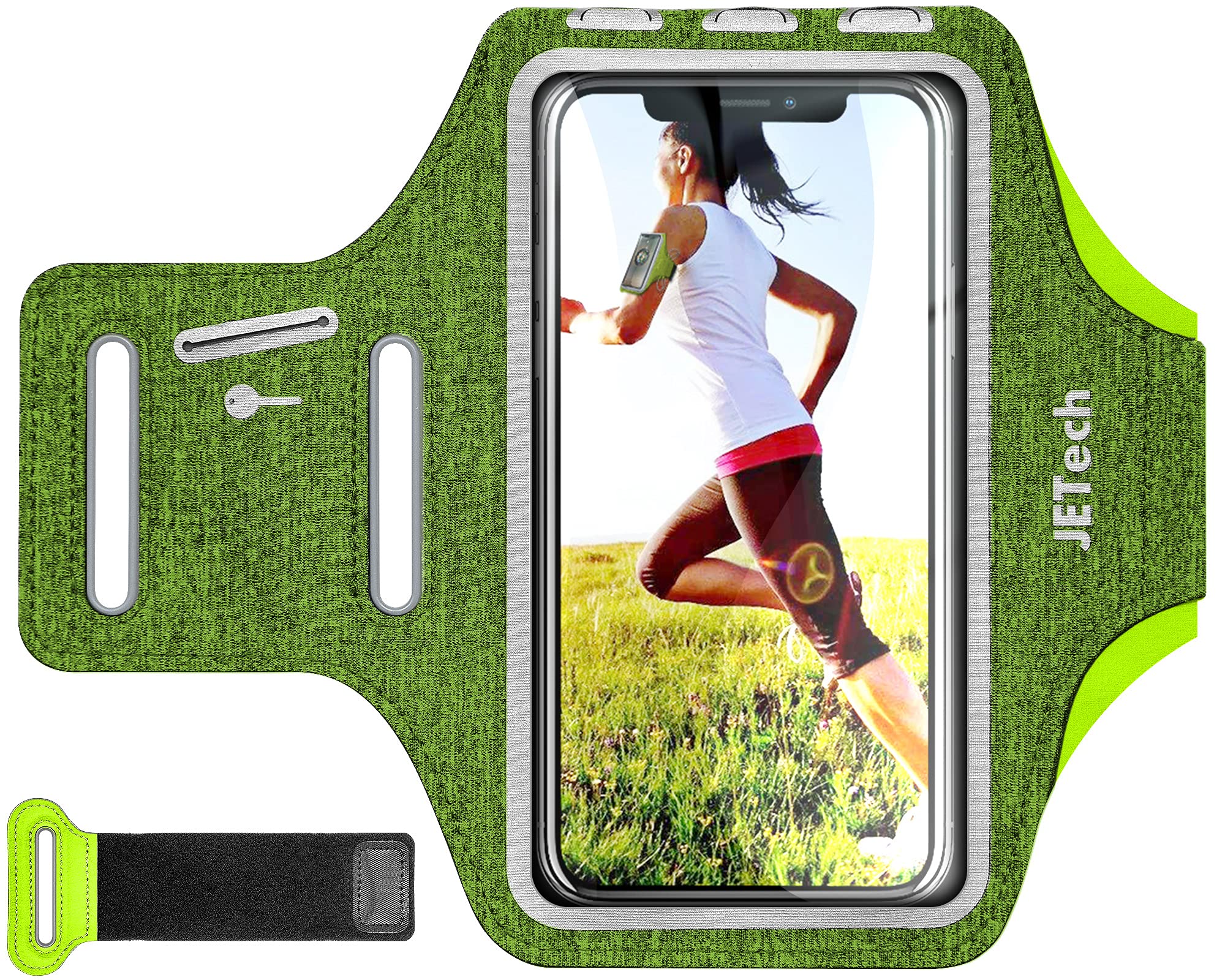 JETech Phone Armband Holder with Key Holder and Card Slot, Upto 6.2 inch, iPhone 16e/16/15 Pro/15/14 Pro/14/13 Pro/13/12, for Ga