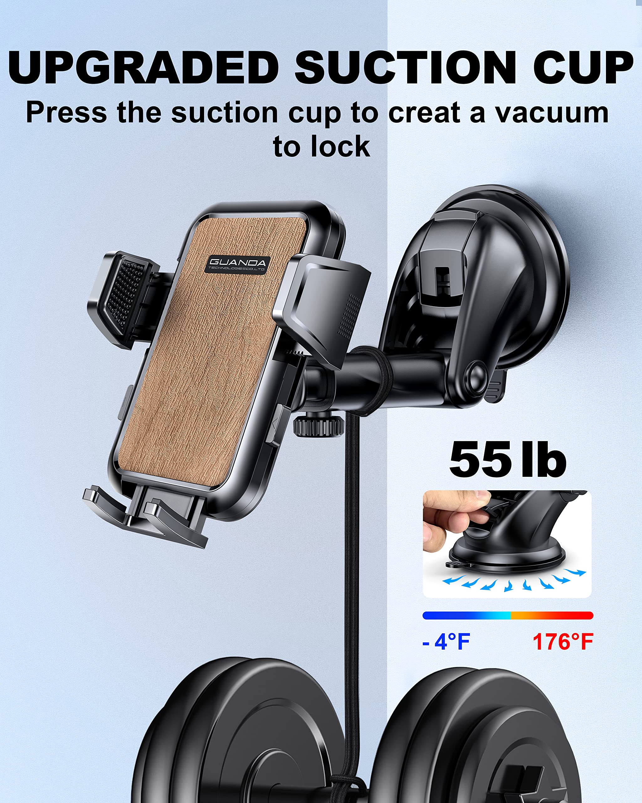?2023 Strongest? Military Grade Phone Stand, Hands Free Cell Phone Holder Car For Dashboard Windshield Desk, Truck Phone Mount H