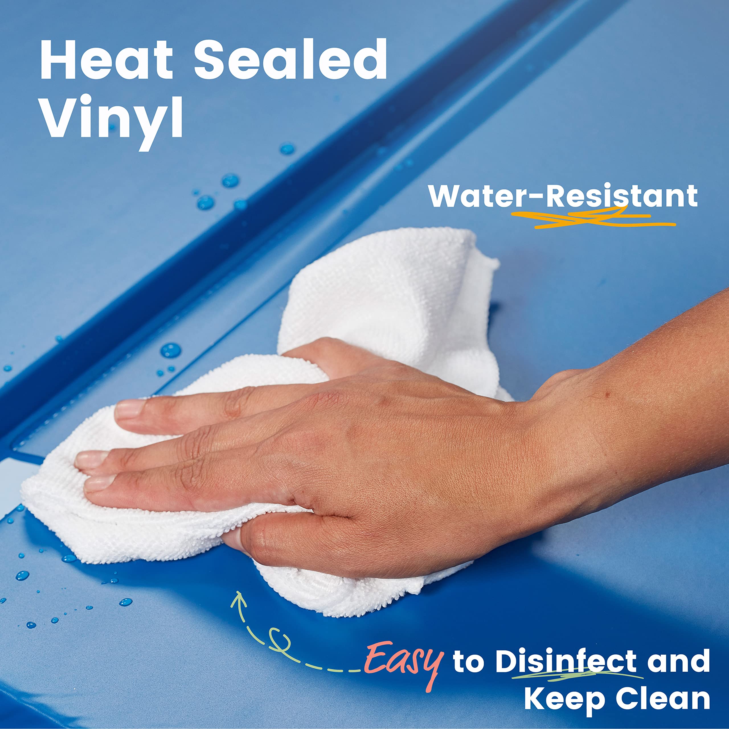 Ecr4Kids Premium Folding Rest Mat, 4 Section, 2In, Sleeping Pad, Blue/Red, 5 Pack