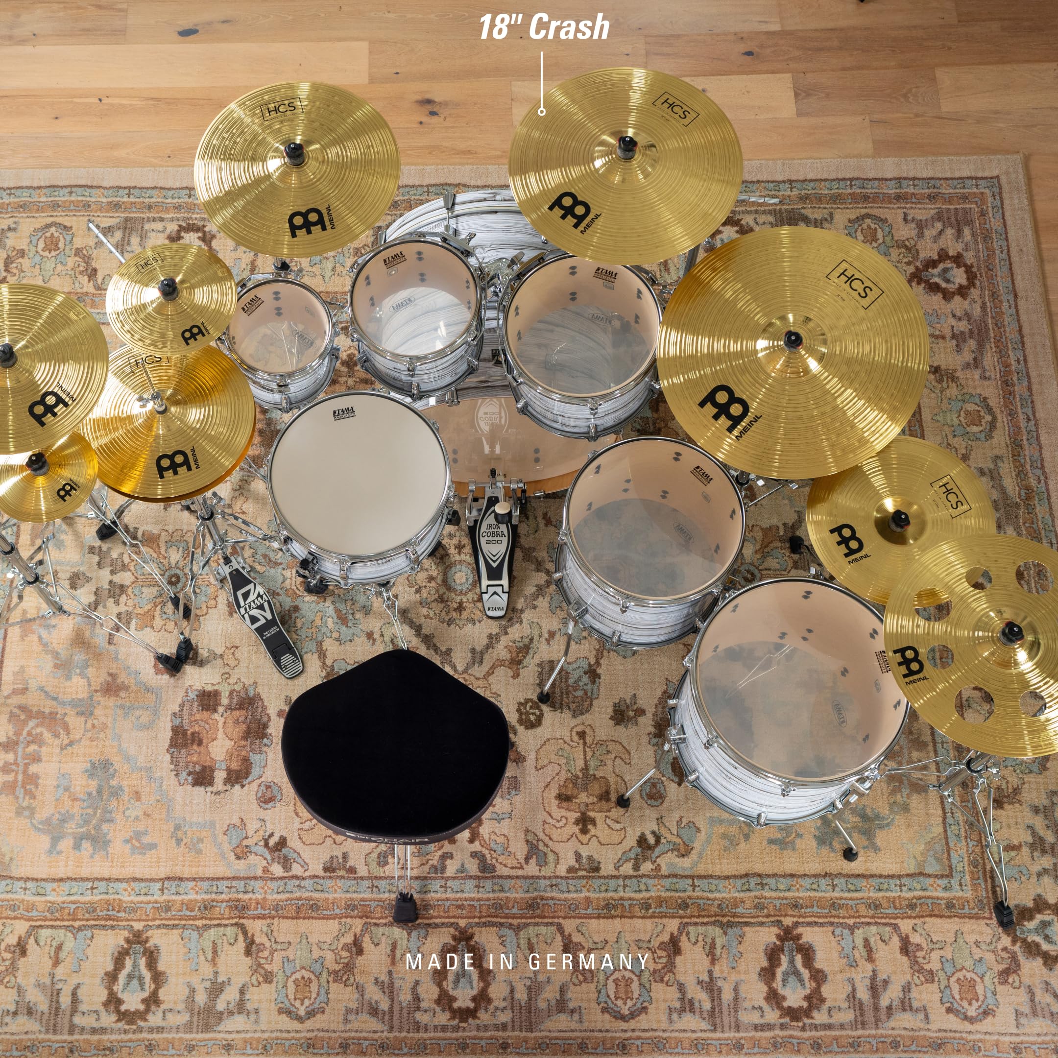 Meinl 18    Crash Cymbal   Hcs Traditional Finish Brass For Drum Set, Made In Germany, 2 Year Warranty (Hcs18C)
