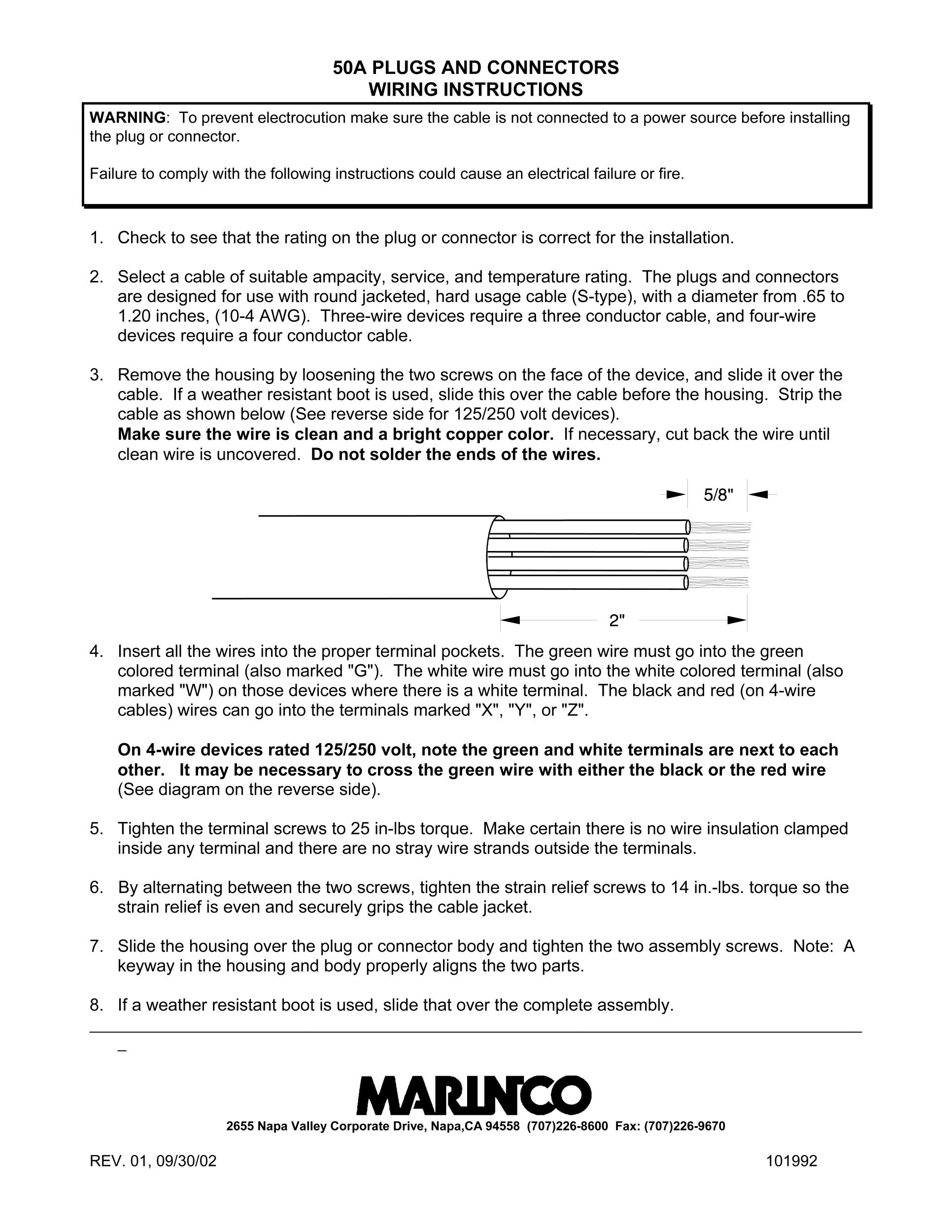 Marinco 6360Crn 50A 125V Female Locking Connector