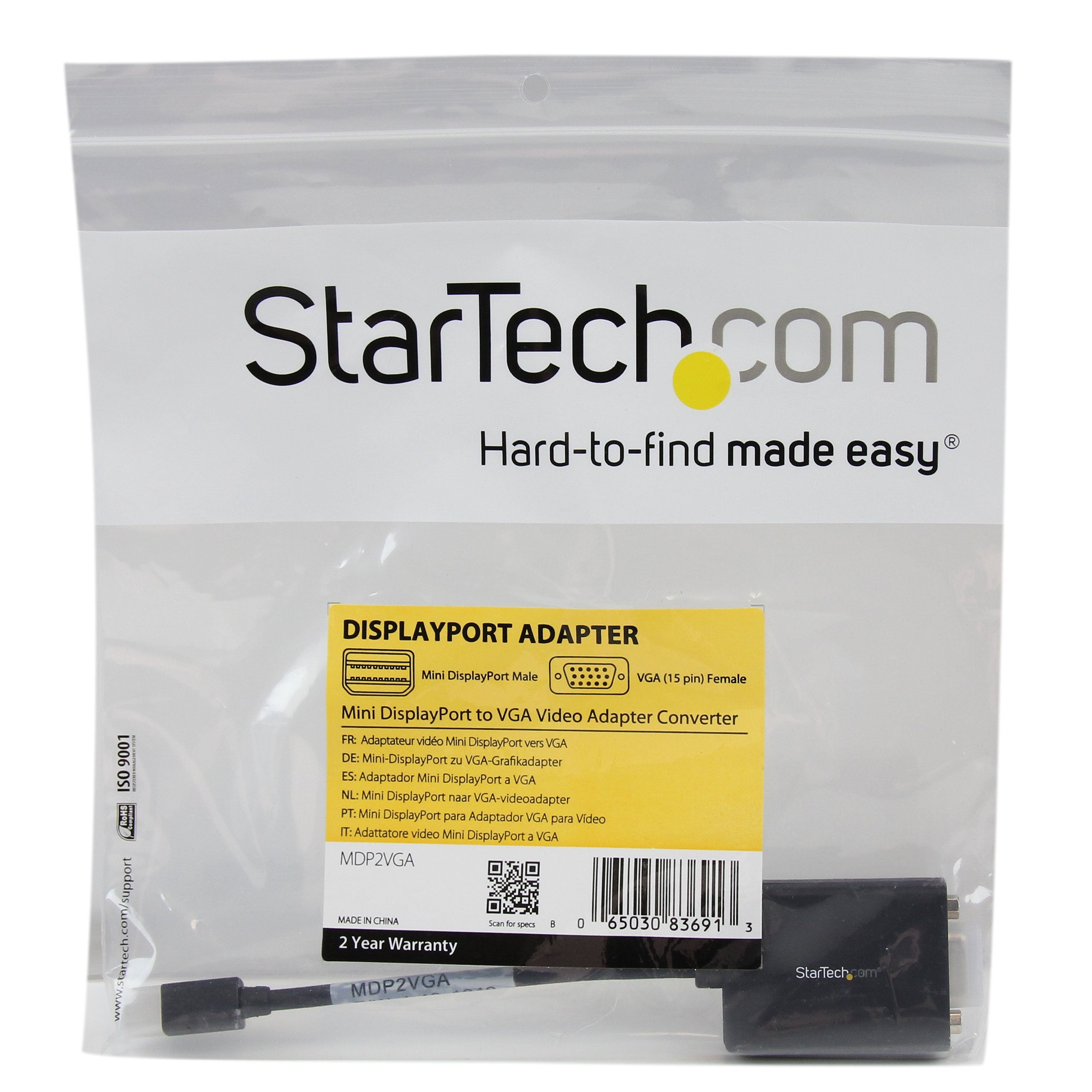 Startech.Com Mini Displayport To Vga Adapter   Active Mini Dp To Vga Converter   1080P Video   Vesa Certified   Mdp Or Thunderbo