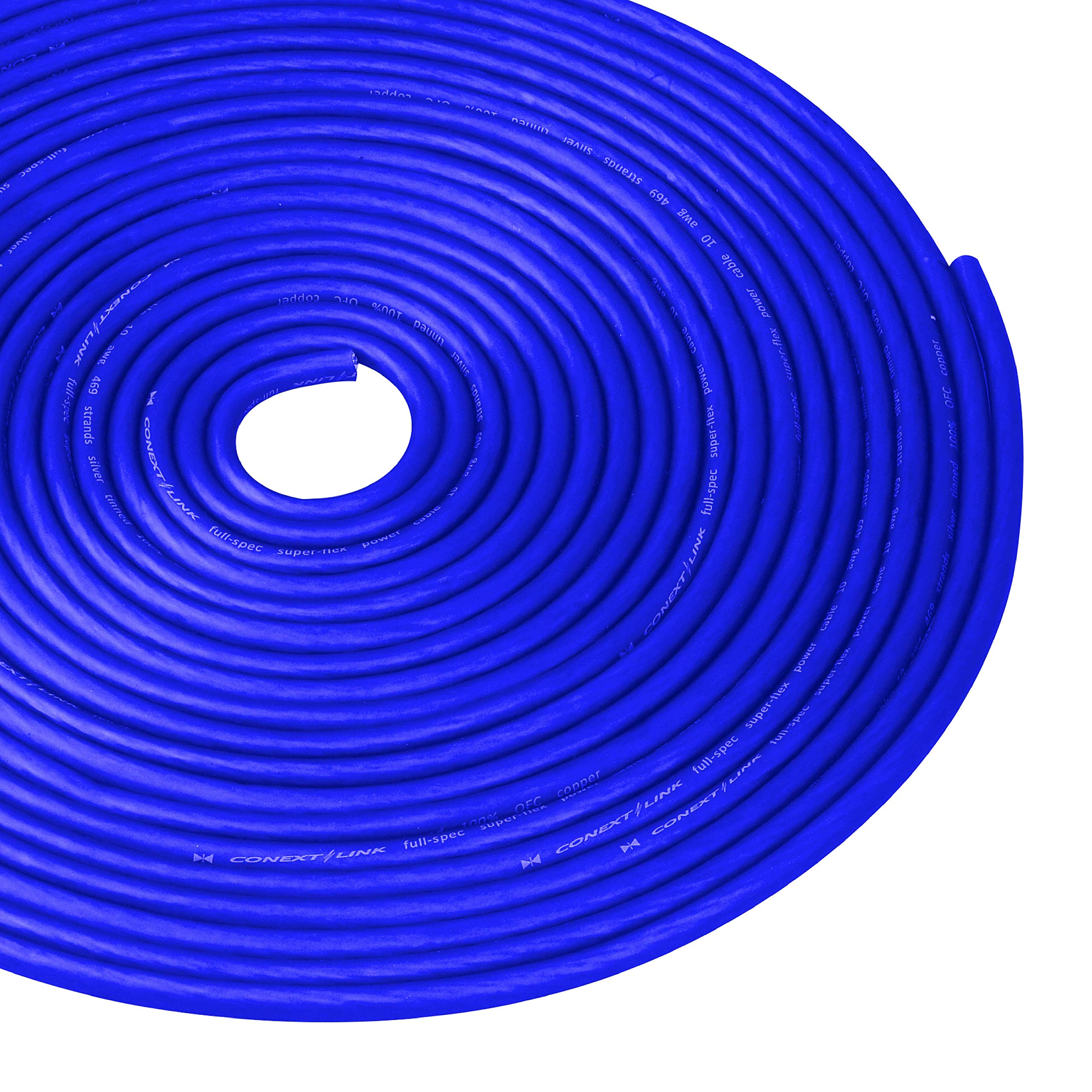Conext Link 25 Ft 10 Awg Frost Blue Ofc Copper Vehicle Amplifier Battery Wire