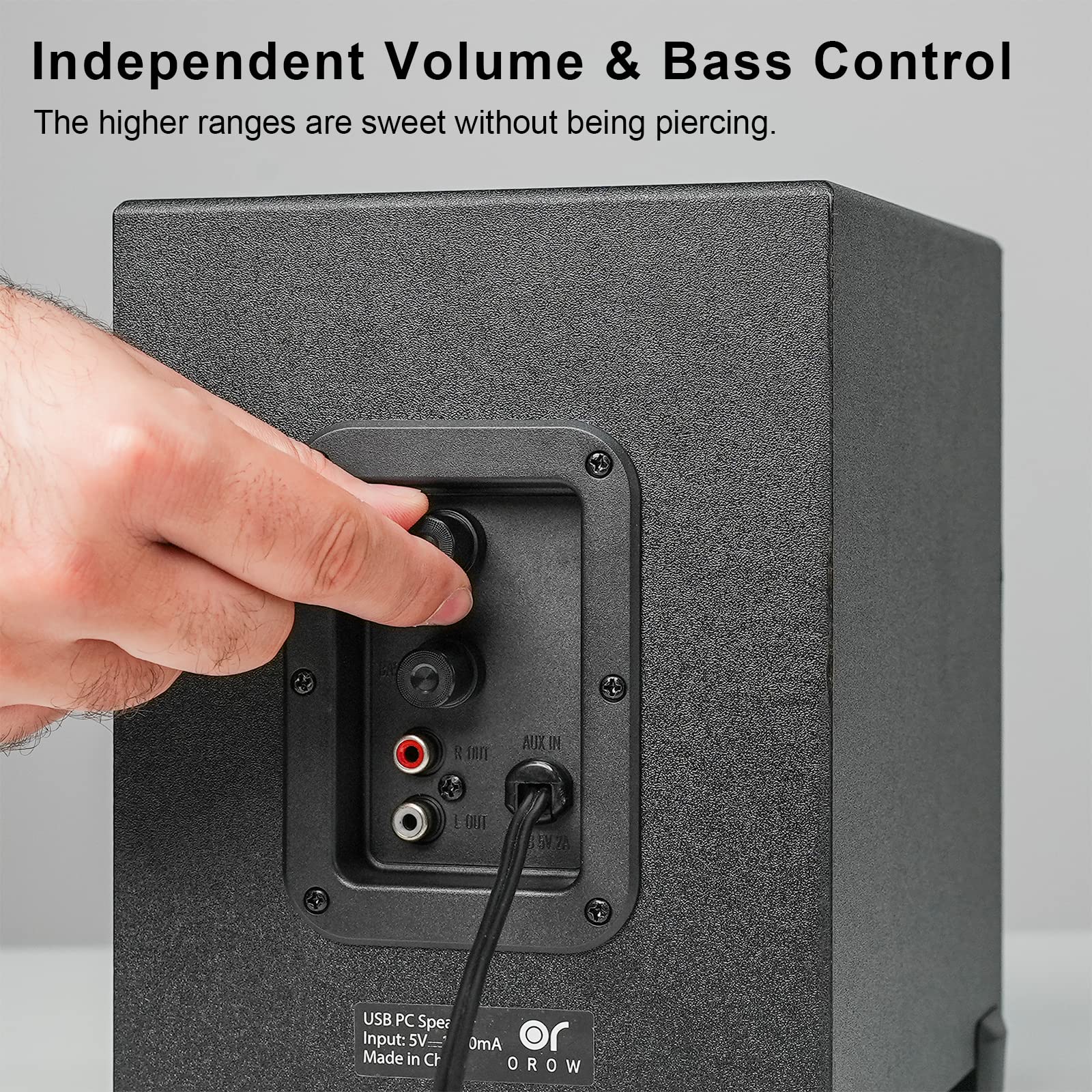 Orow S211 New Usb Powered 2.1 Multimedia Speakers System With Subwoofer,16W Computer Speakers,Strong Bass,3.5Mm Audio Inputs,Gre