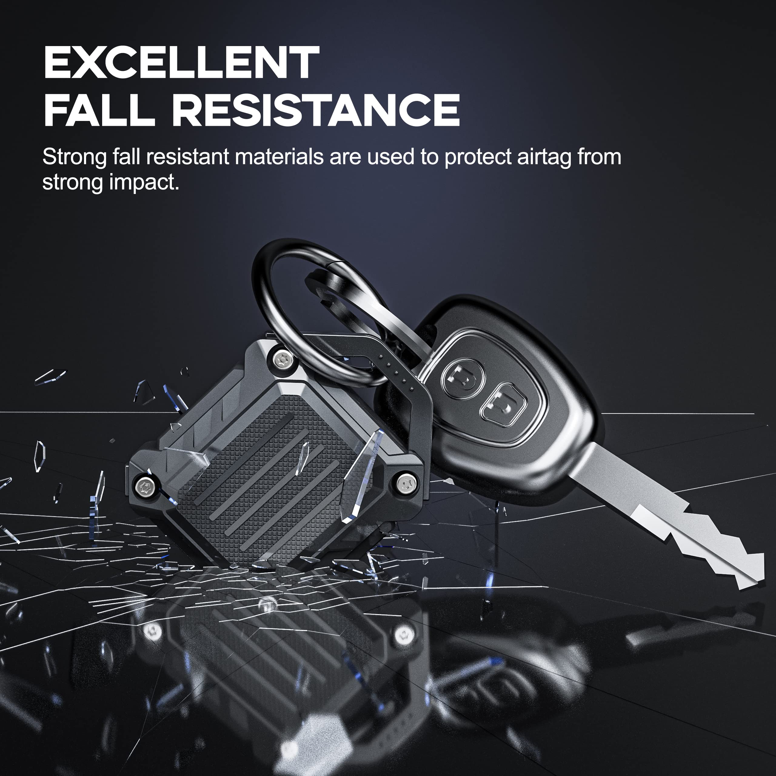 Dovick  Waterproof Airtag Keychain Holder Case,Screw Full Cover Compatible With Apple Air Tag Tracker Key Ring (Red 1Pack)