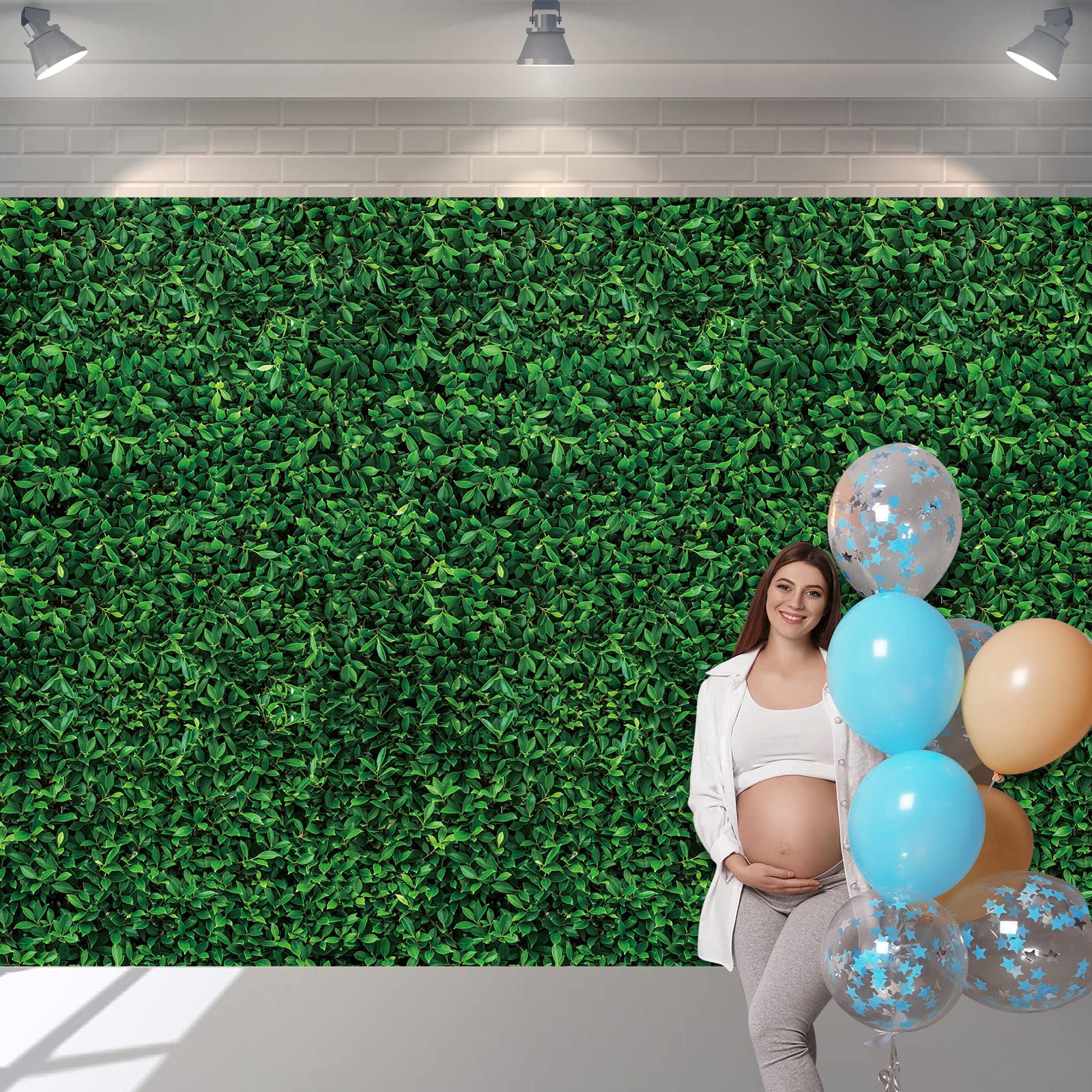 54 X 108 Inches Jumbo Green Leaves Photography Leaf Backdrop 3D Waterproof Tree Leaves Background Photo Booth Prop Green Leaf Ta