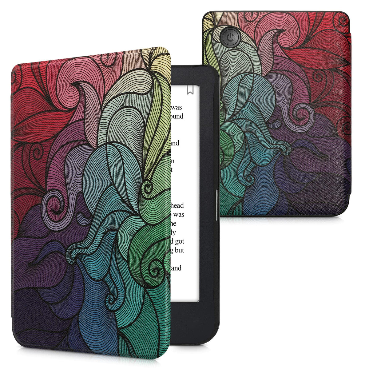 Kwmobile Case Compatible With Kobo Clara 2E / Tolino Shine 4 Case   Ereader Cover   Multicolor Dark Pink/Blue/Green
