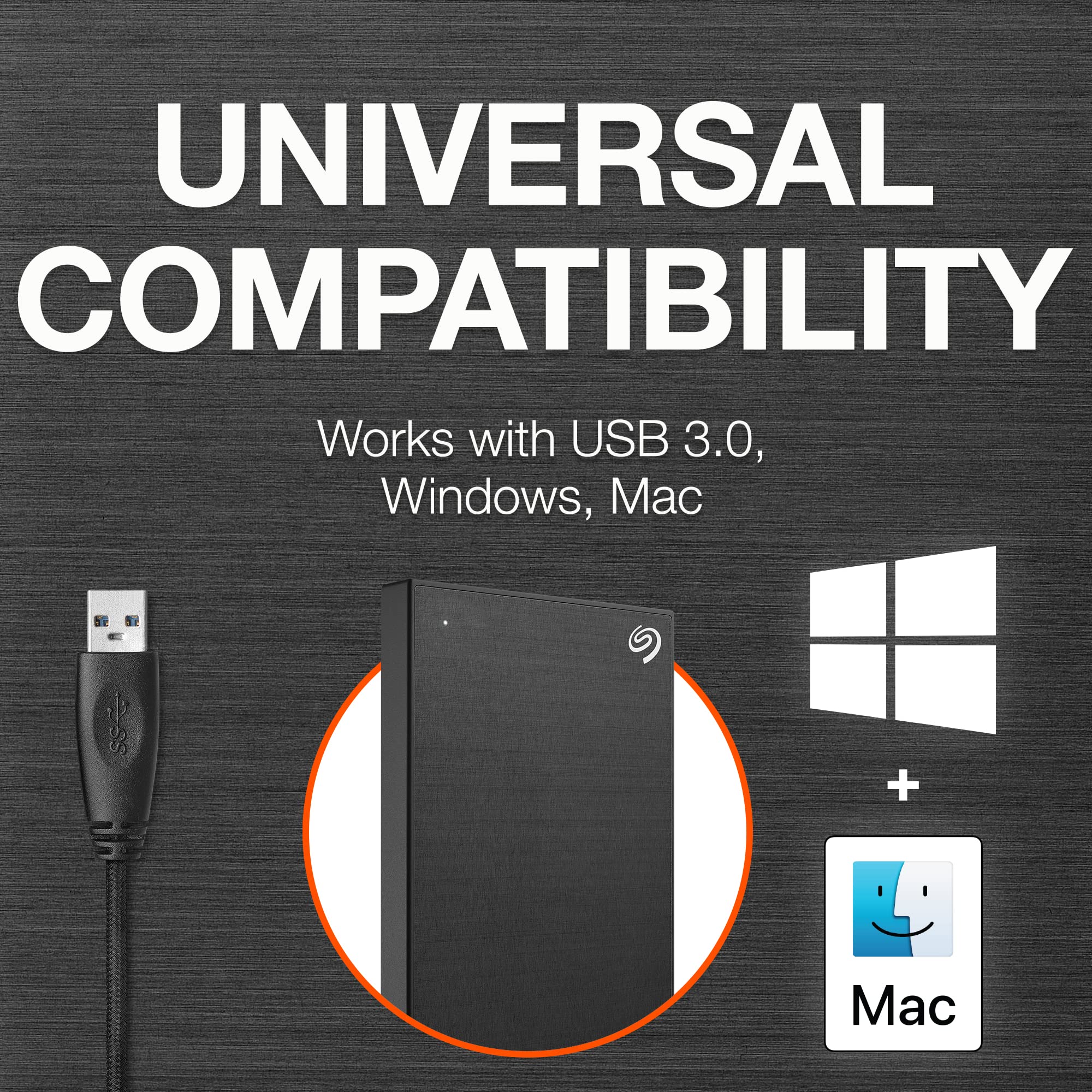 Seagate One Touch 2Tb External Hhd Drive With Rescue Data Recovery Services, Black (Stkb2000400)