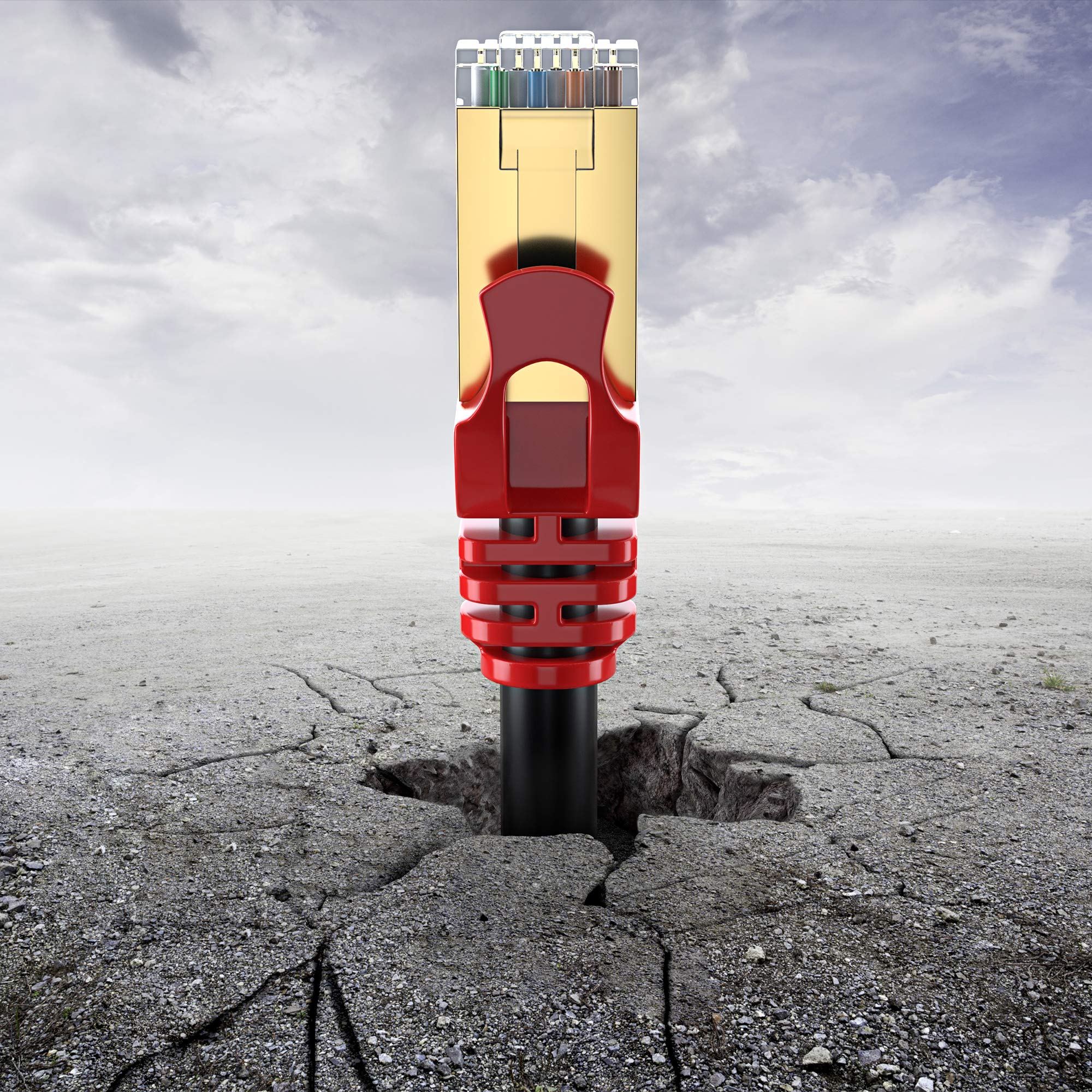 Mutecpower 32.5 Ft / 10M Cat 7 Outdoor Waterproof Direct Burial Rj45 Ethernet Network Cable   Sftp   600 Mhz   Black With Cable