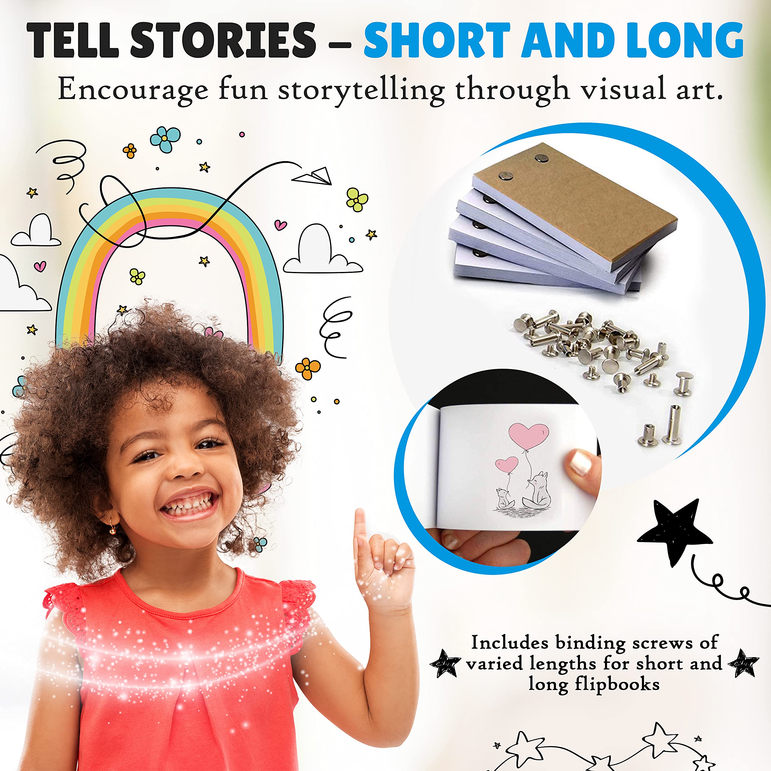 Flip Book Kit With Led Light Pad. Includes 240 Sheets Flip Book Paper With Screws For Drawing And Tracing. Animation Paper/Blank