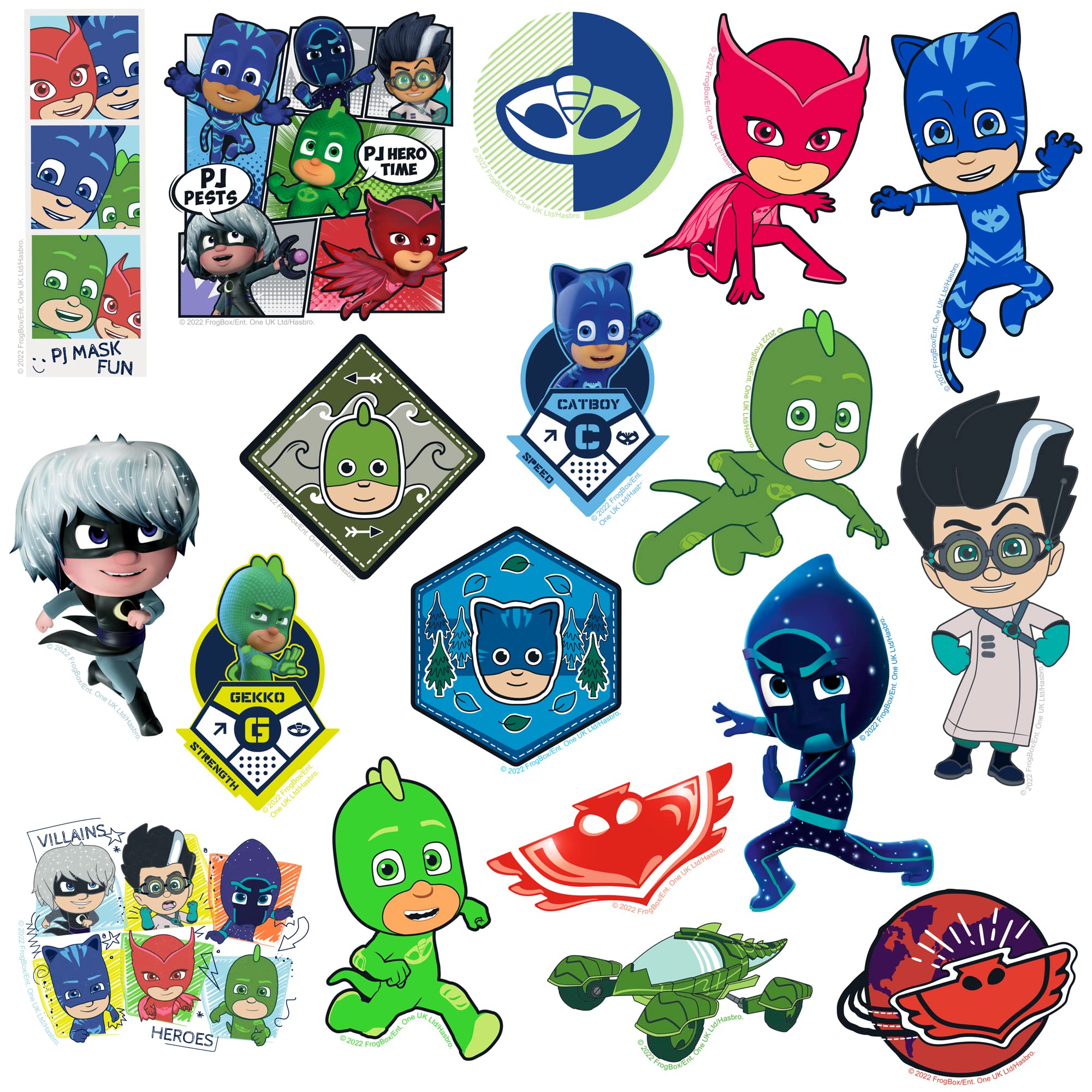 Pj Masks 50Ct Vinyl Large Deluxe Stickers Variety Pack   Laptop, Water Bottle, Scrapbooking, Tablet, Skateboard, Indoor/Outdoor