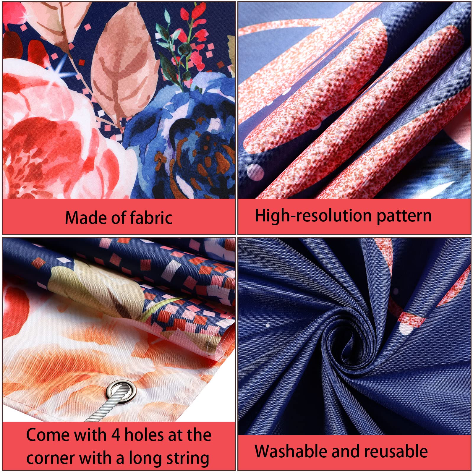 Happy Birthday Backdrop Decorations For Women Background Party Supplies Rose Backdrop Photography For Girls Boys Floral Glitters