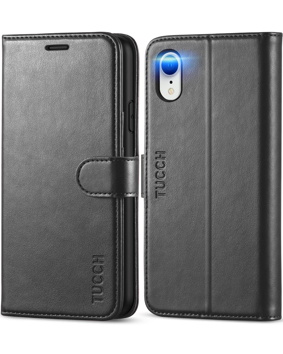 Tucch Iphone Xr Wallet Case, Iphone Xr Case, Premium Pu Leather Flip Cover [Shockproof Tpu Shell] With Stand Rfid Blocking Credi