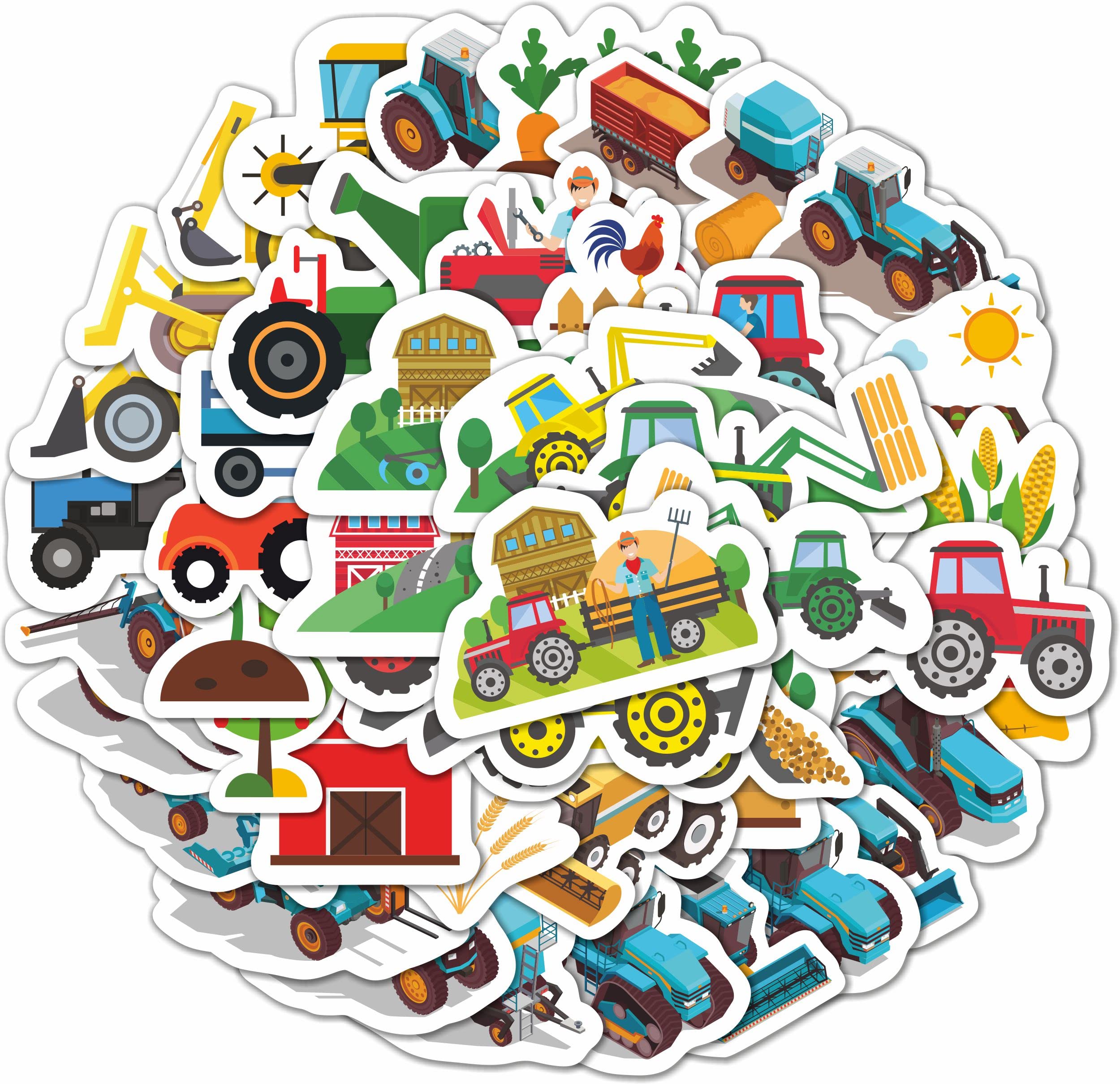 100 Pcs Tractor Stickers & Decals   Tractor For Boys   Tractor Birthday Party Supplies   Tractor Party Supplies   Tractor Party