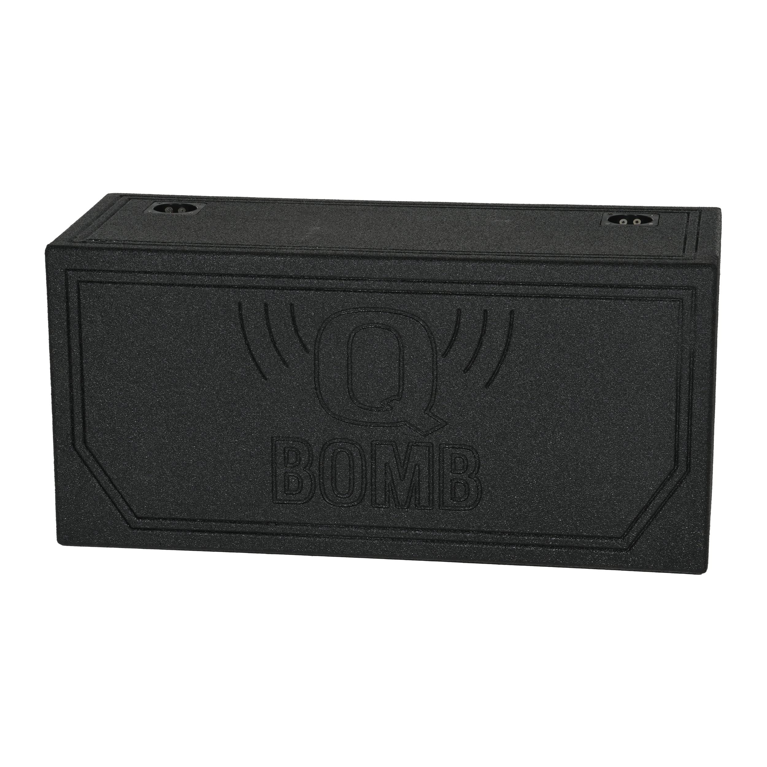 Q Power QBomb Dual Vented 12" Horn Ported Subwoofer Box - Durable Bed Liner Finish, Model QBOMB12HP