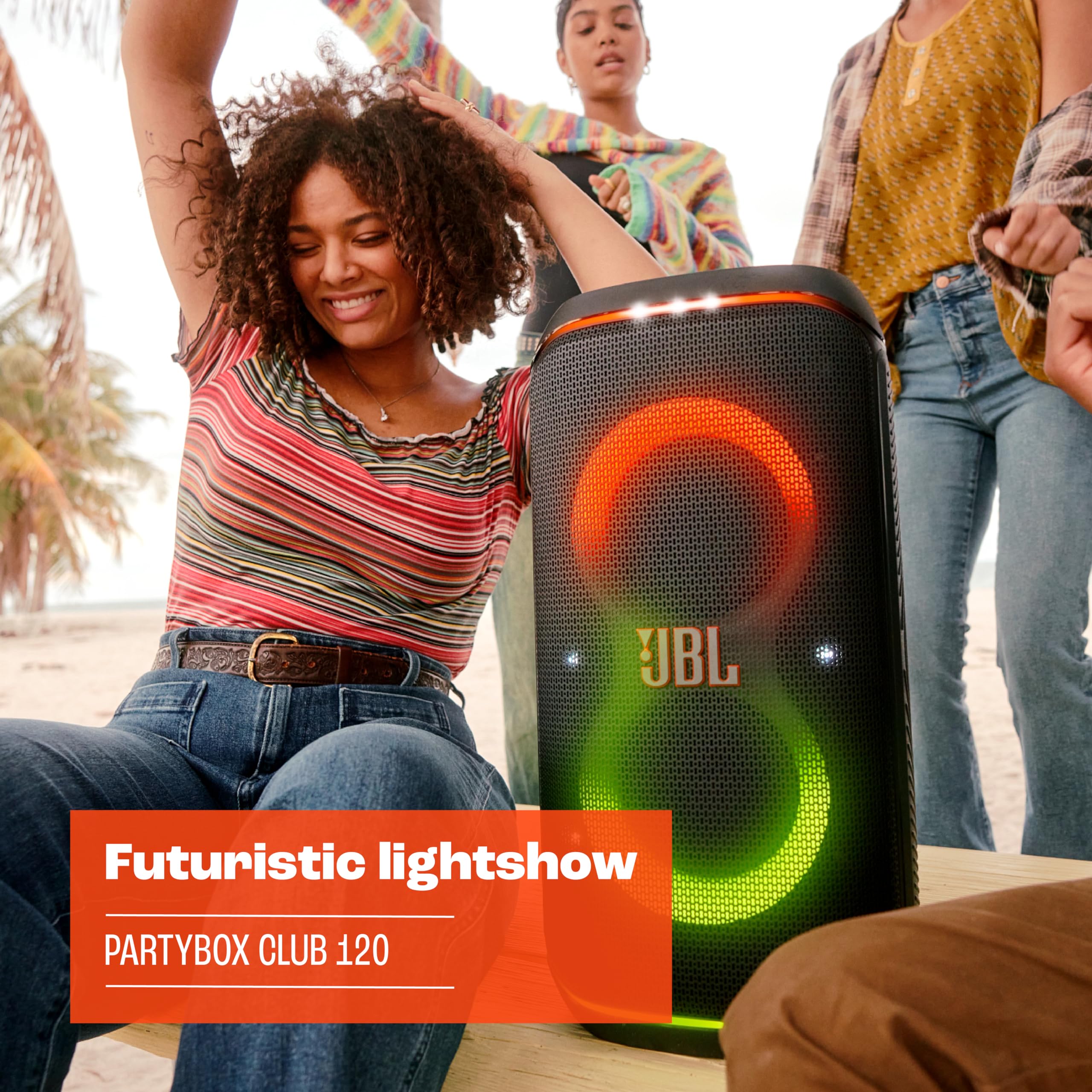 Jbl Partybox Club 120 - Portable Party Speaker With Foldable Handle, Powerful Pro Sound, Futuristic Lightshow, Up To 12 Hours Of