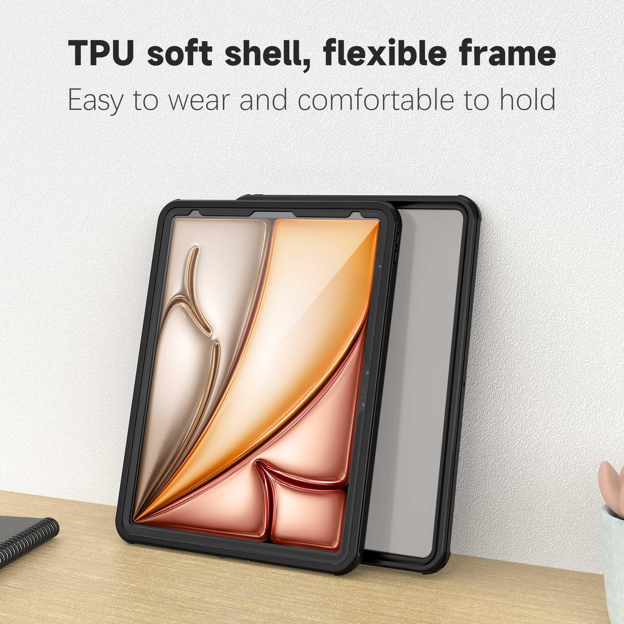 Waterproof Case For Ipad Air 13 Inch Case M2 2024,Built In Screen Protector/Kickstand/Full Body Shockproof Protective Cover Hand